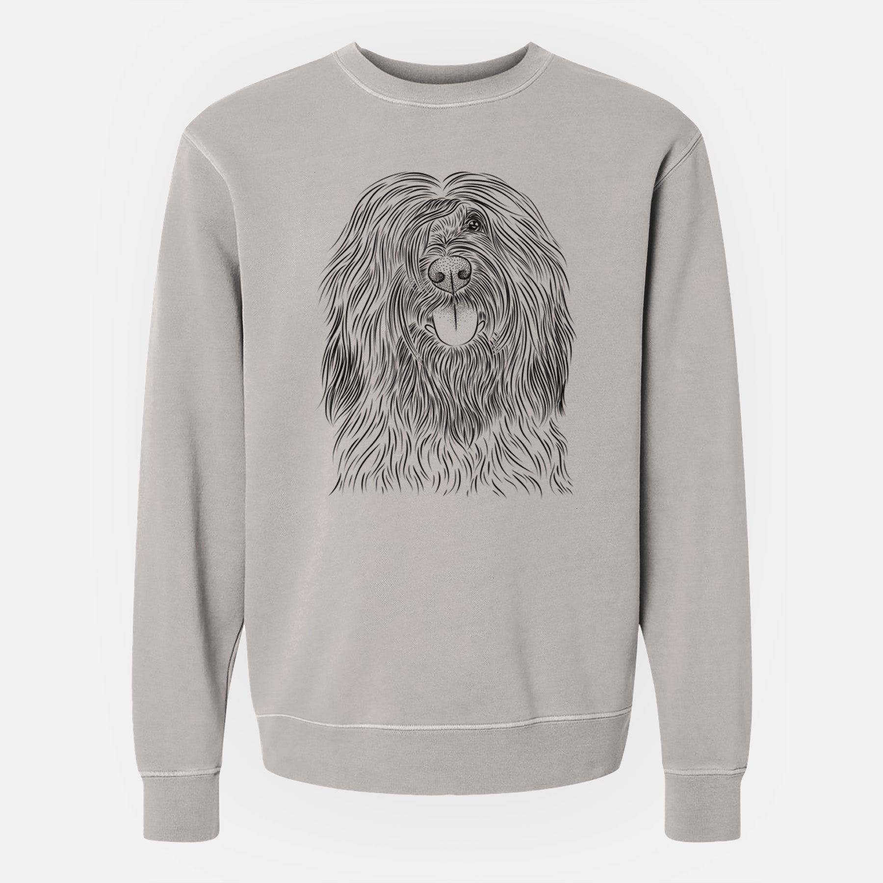 Bare Bundy the Briard - Unisex Pigment Dyed Crew Sweatshirt