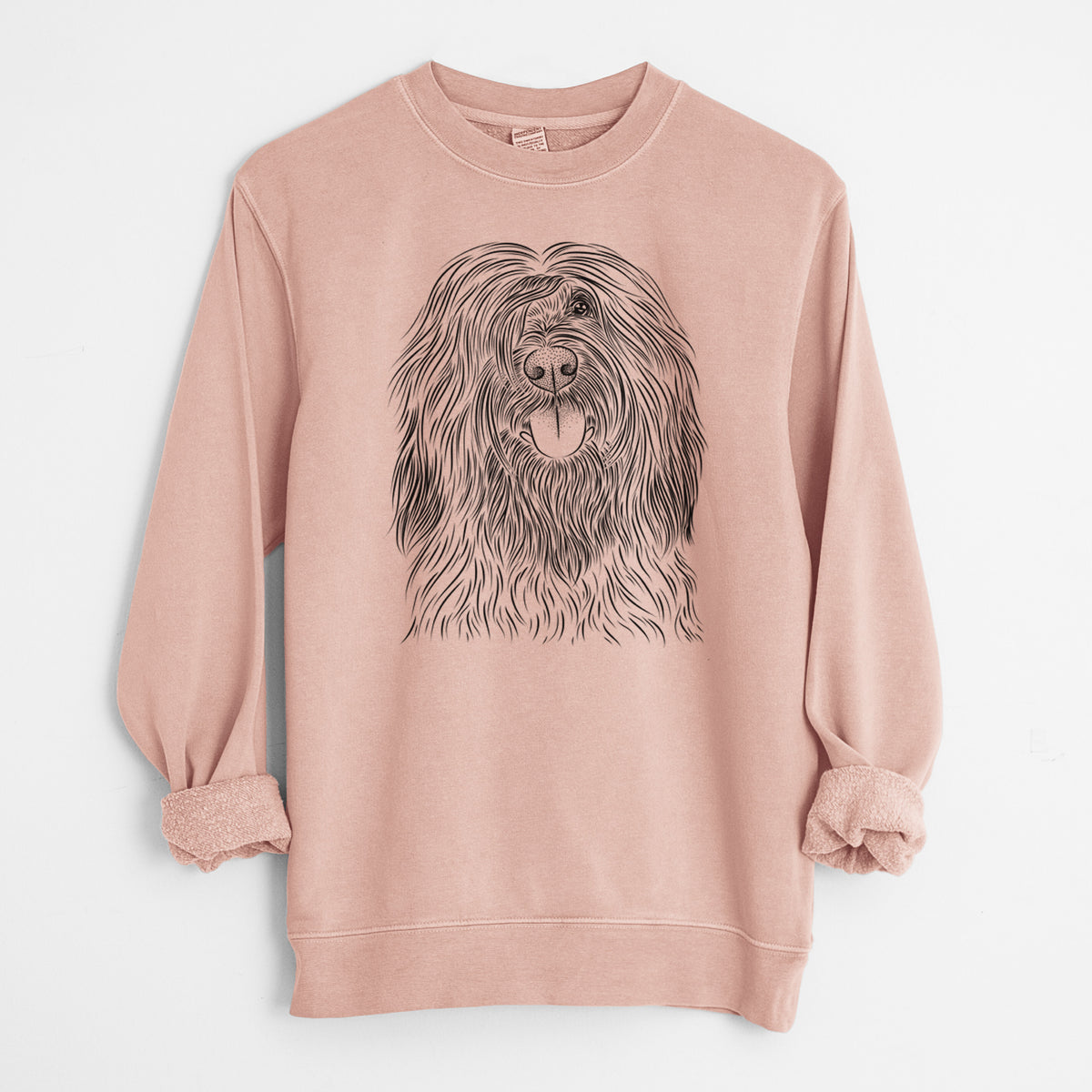 Bare Bundy the Briard - Unisex Pigment Dyed Crew Sweatshirt