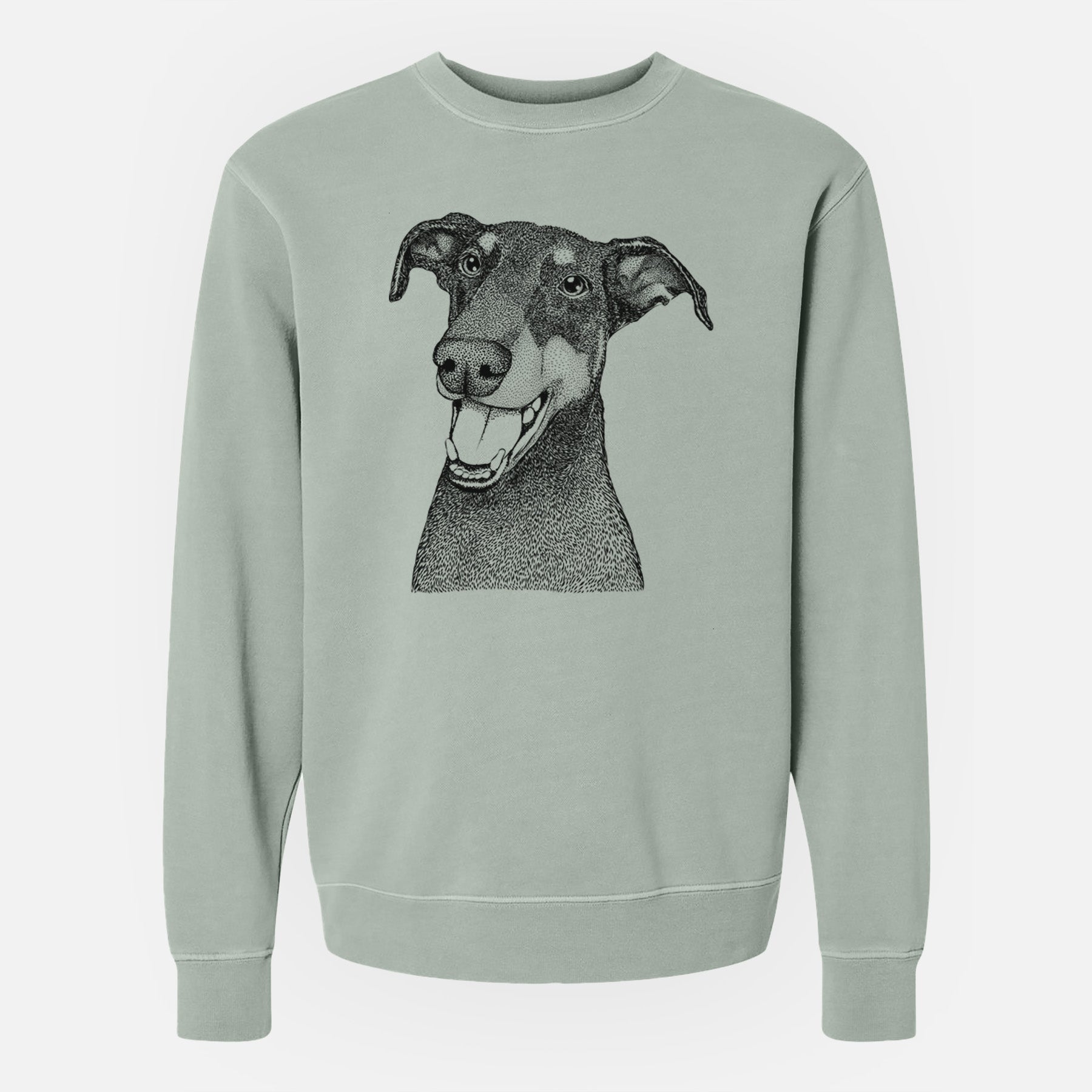 Bare Bunnie the Doberman Pinscher - Unisex Pigment Dyed Crew Sweatshirt