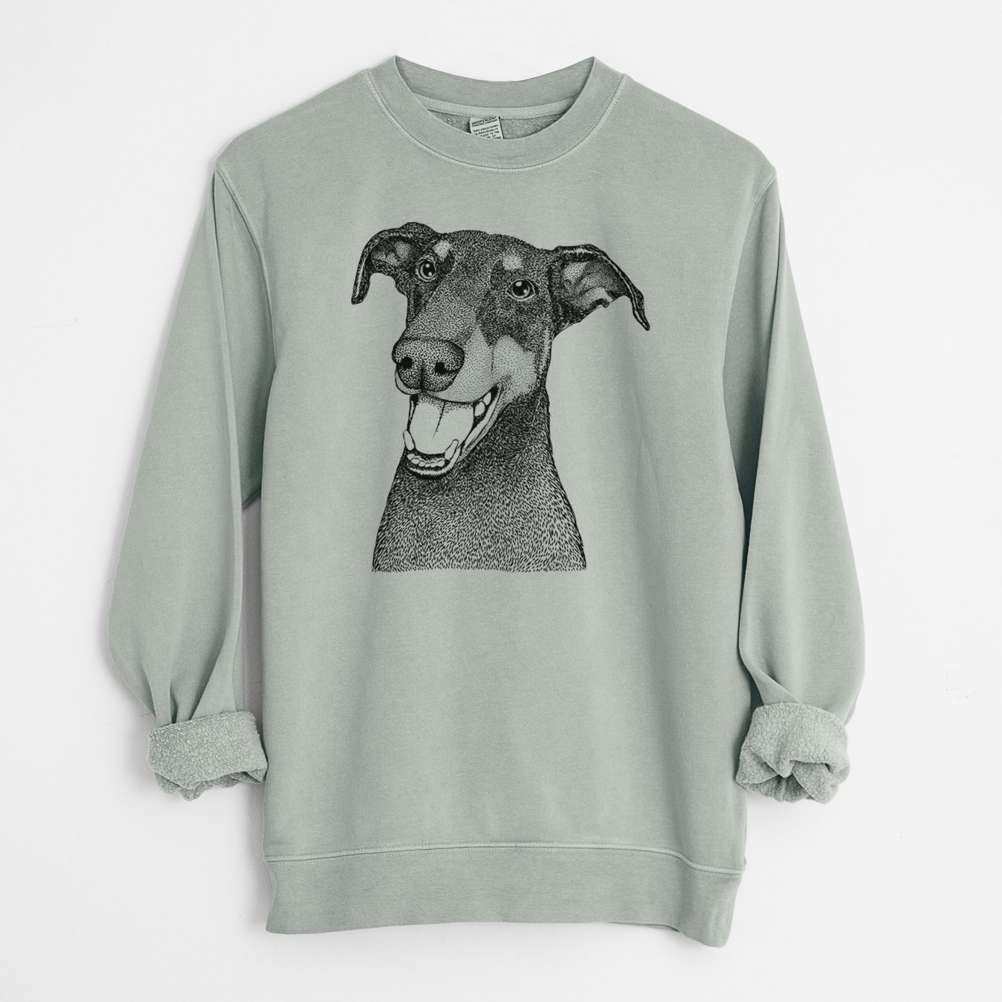 Bare Bunnie the Doberman Pinscher - Unisex Pigment Dyed Crew Sweatshirt