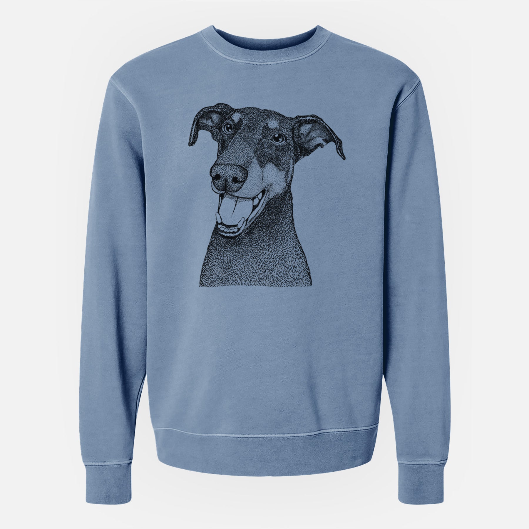 Bare Bunnie the Doberman Pinscher - Unisex Pigment Dyed Crew Sweatshirt