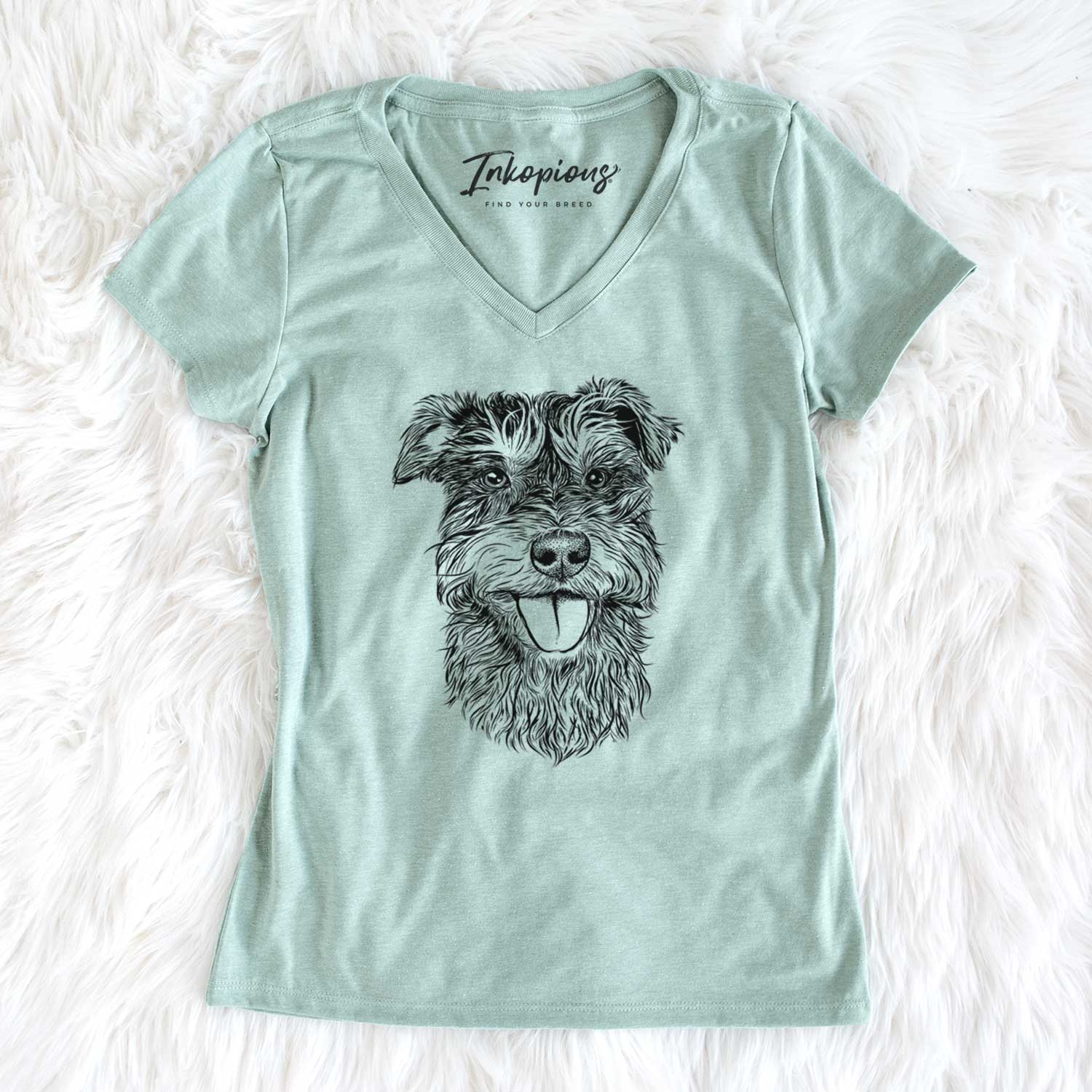 Bare Buster the Schnoodle - Women's V-neck Shirt