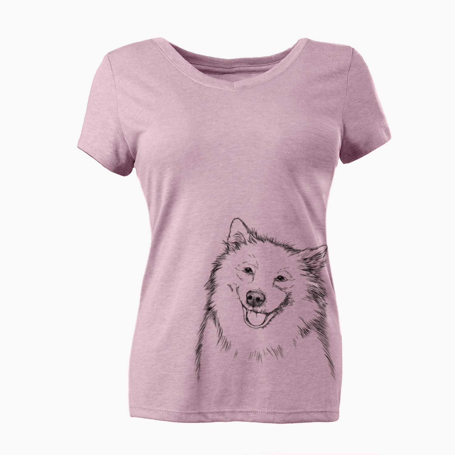 Bare Caico the Samoyed - Women's V-neck Shirt