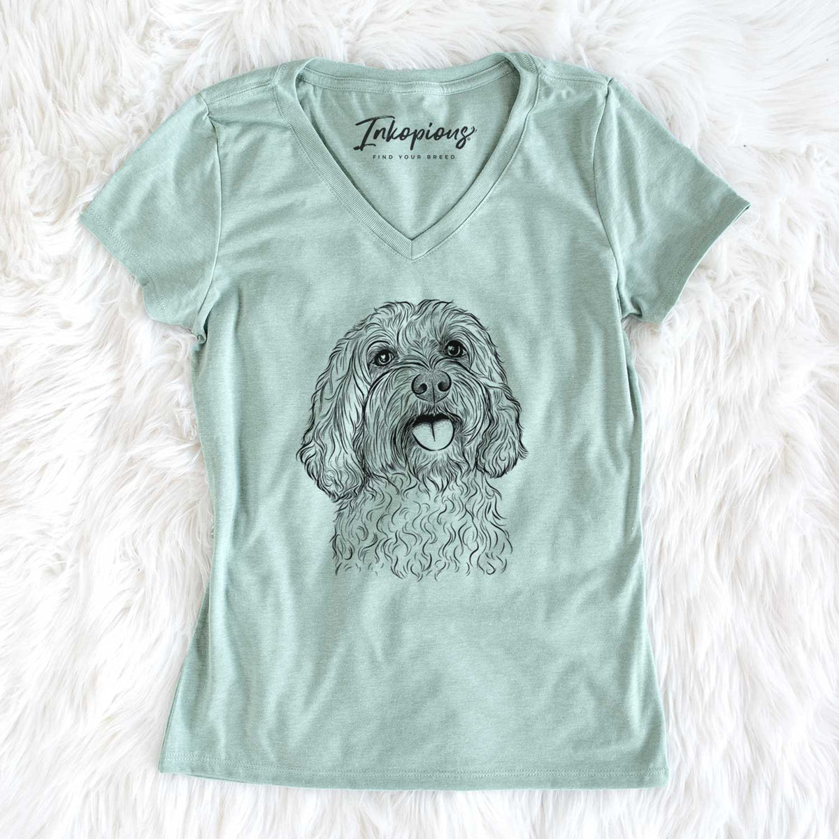 Bare Cali the Cavapoo - Women's V-neck Shirt