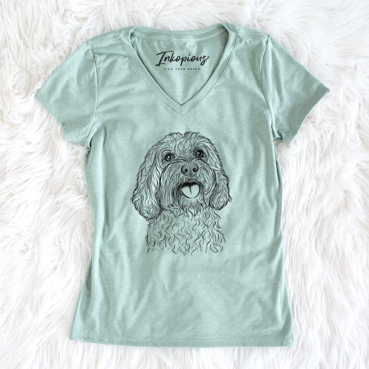 Bare Cali the Cavapoo - Women's V-neck Shirt