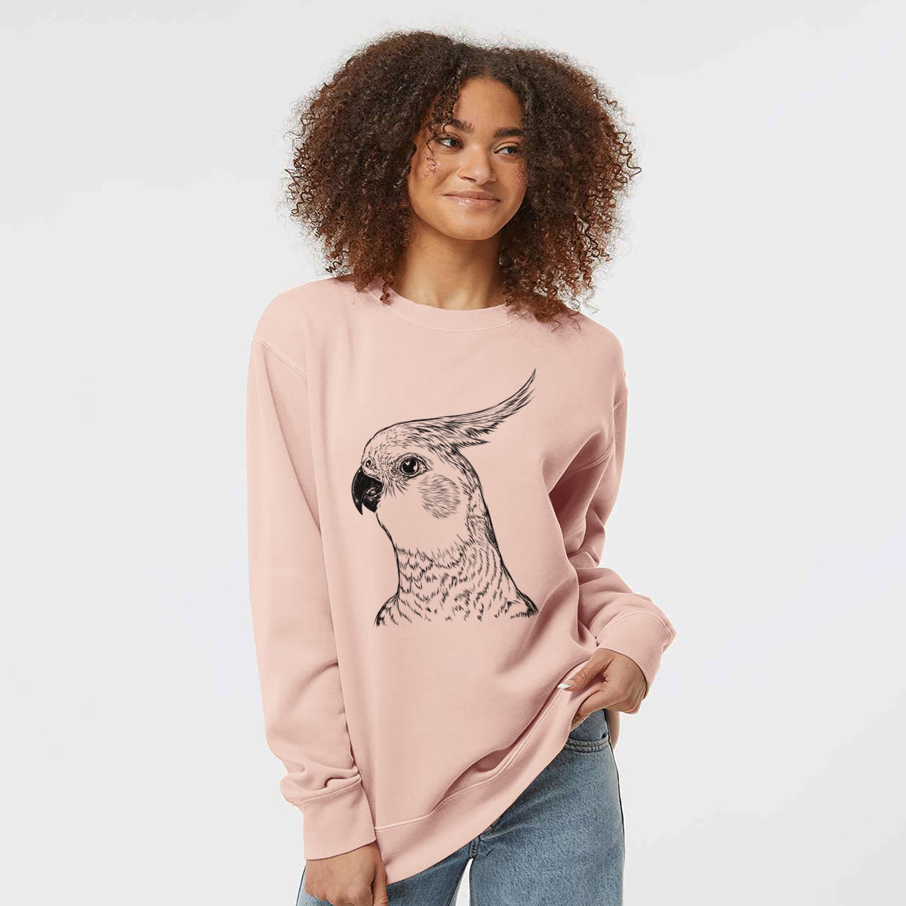 Bare Candy the Cockatiel - Unisex Pigment Dyed Crew Sweatshirt