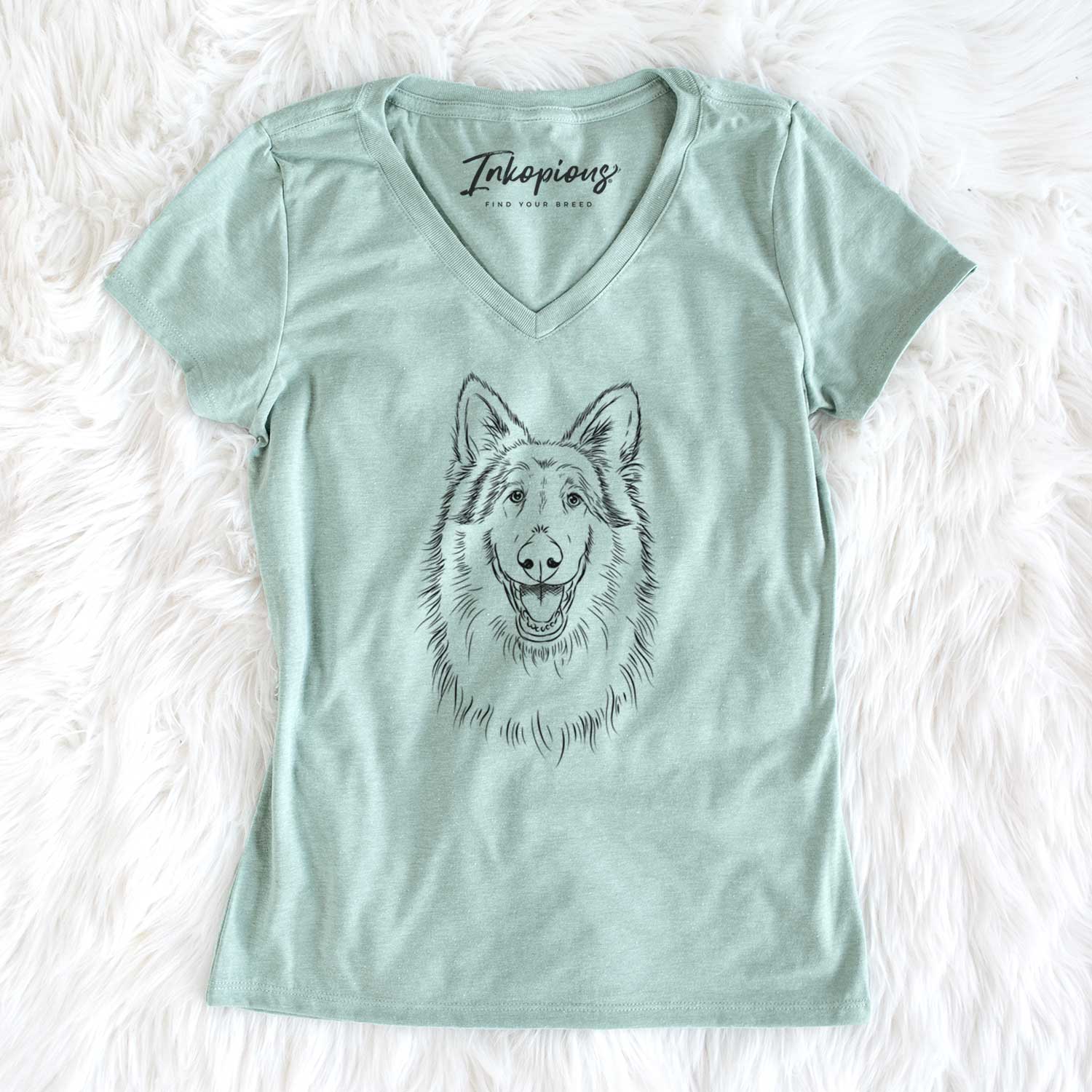Bare Cannon the Rough Collie - Women's V-neck Shirt
