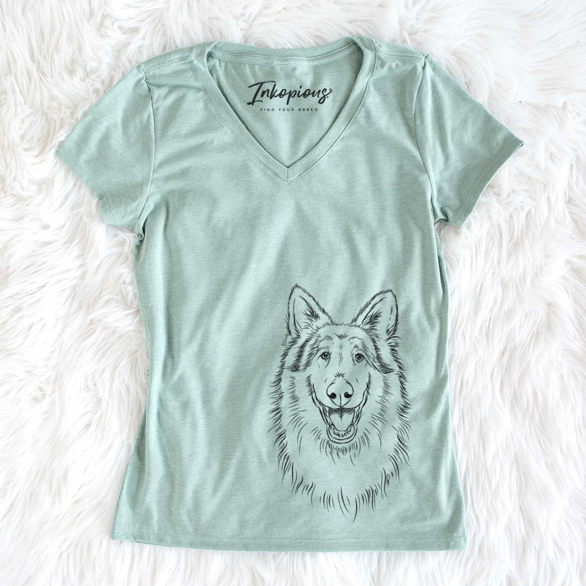 Bare Cannon the Rough Collie - Women's V-neck Shirt