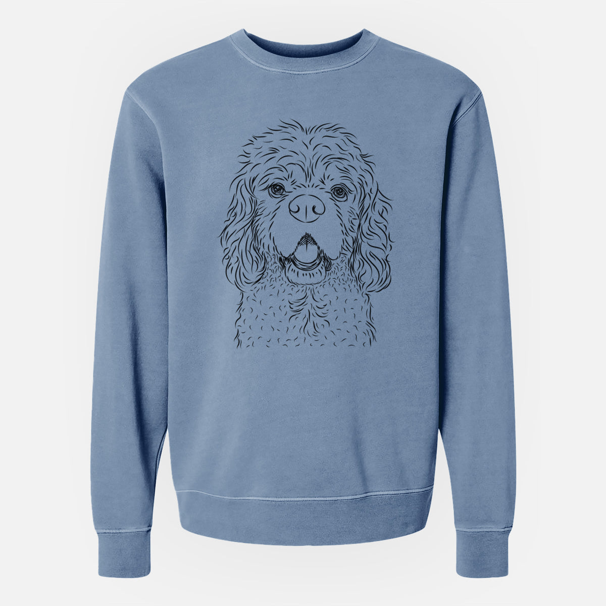 Bare Casey the American Cocker Spaniel - Unisex Pigment Dyed Crew Sweatshirt