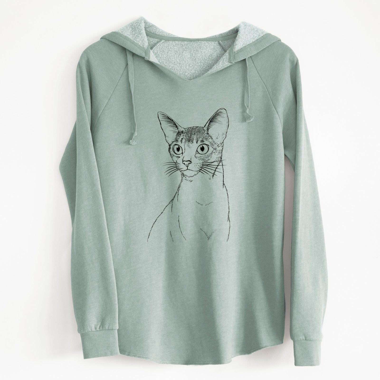 Bare Cedric the Abyssinian Cat - Cali Wave Hooded Sweatshirt