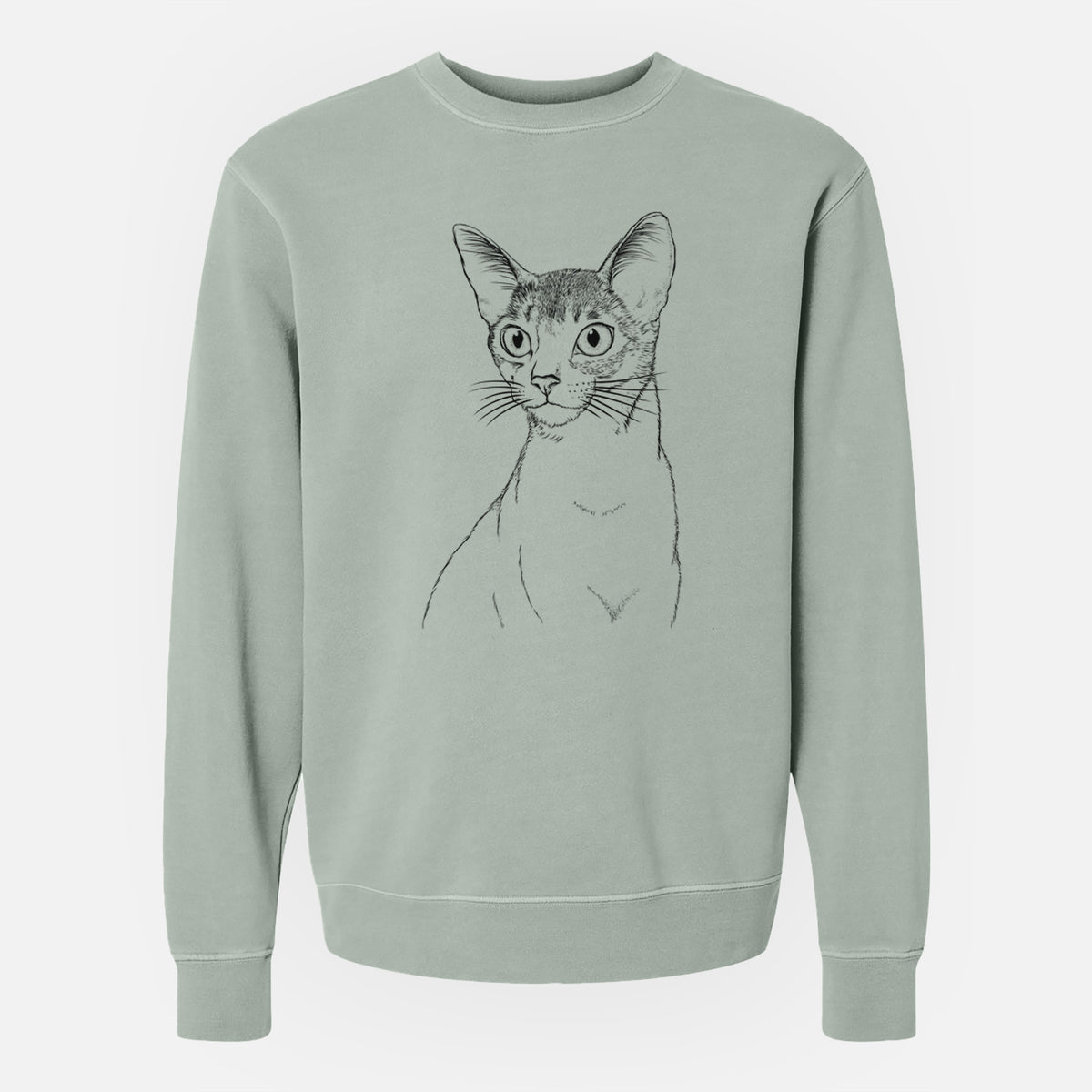 Bare Cedric the Abyssinian Cat - Unisex Pigment Dyed Crew Sweatshirt