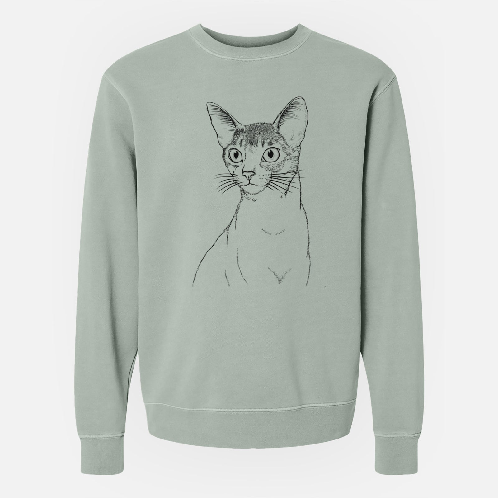 Bare Cedric the Abyssinian Cat - Unisex Pigment Dyed Crew Sweatshirt