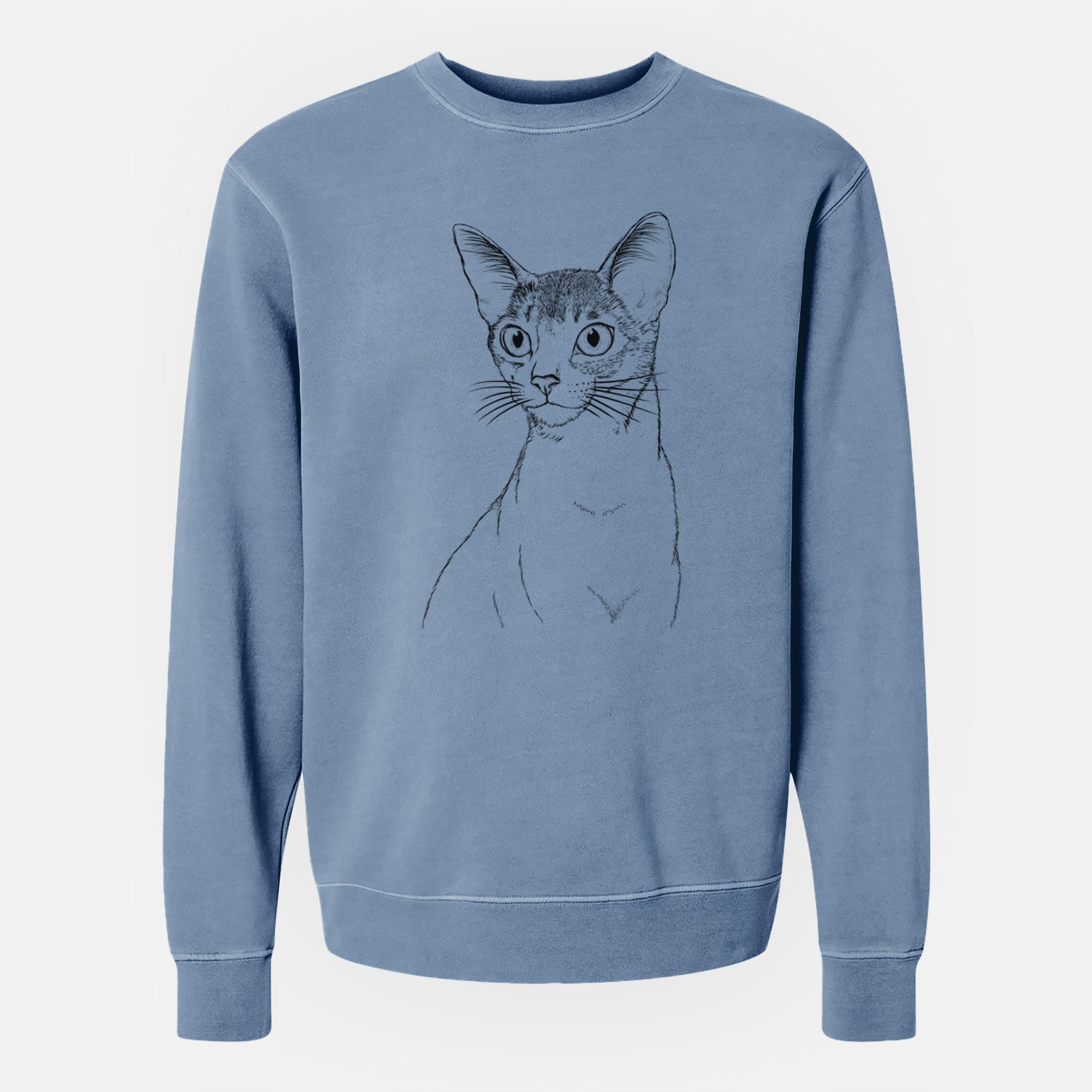 Bare Cedric the Abyssinian Cat - Unisex Pigment Dyed Crew Sweatshirt