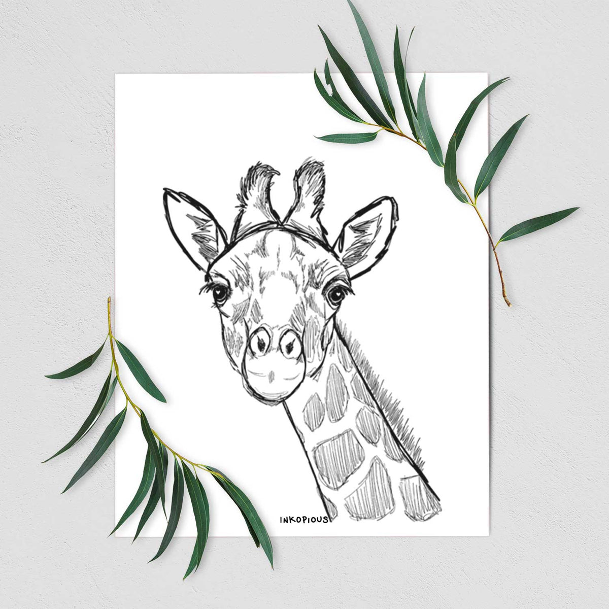 Cedrick the Giraffe Art Print