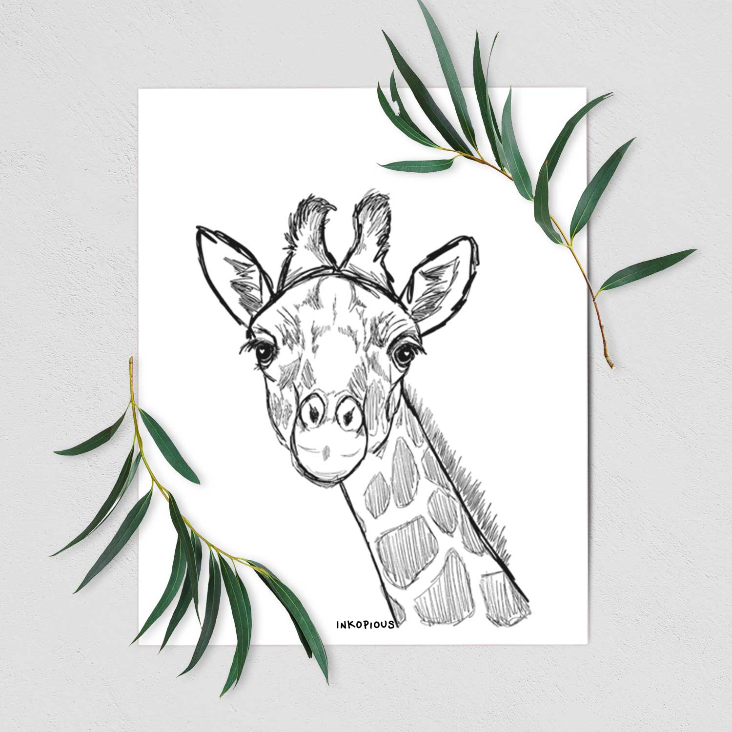 Cedrick the Giraffe Art Print