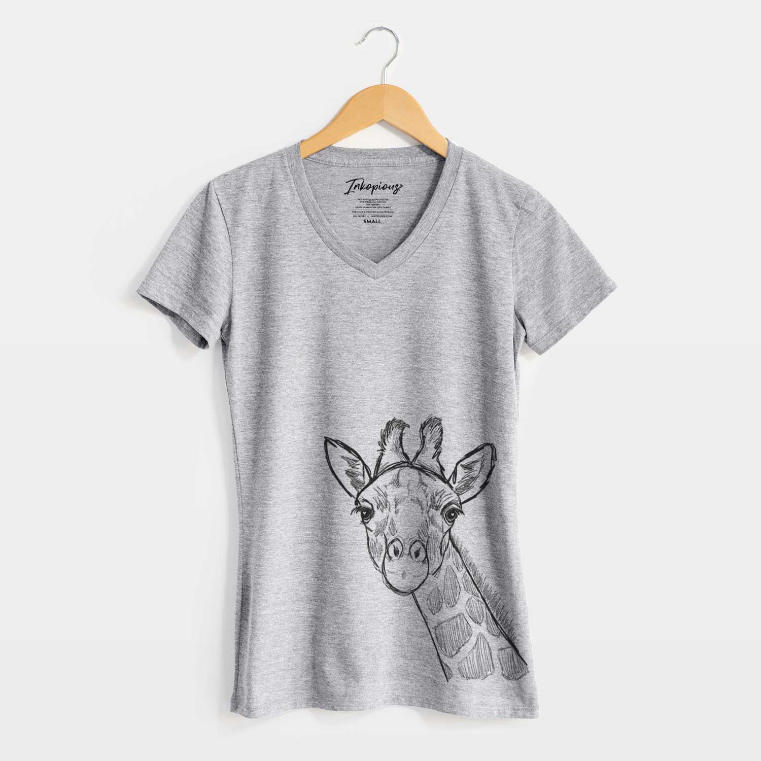 Bare Cedrick the Giraffe - Women's V-neck Shirt