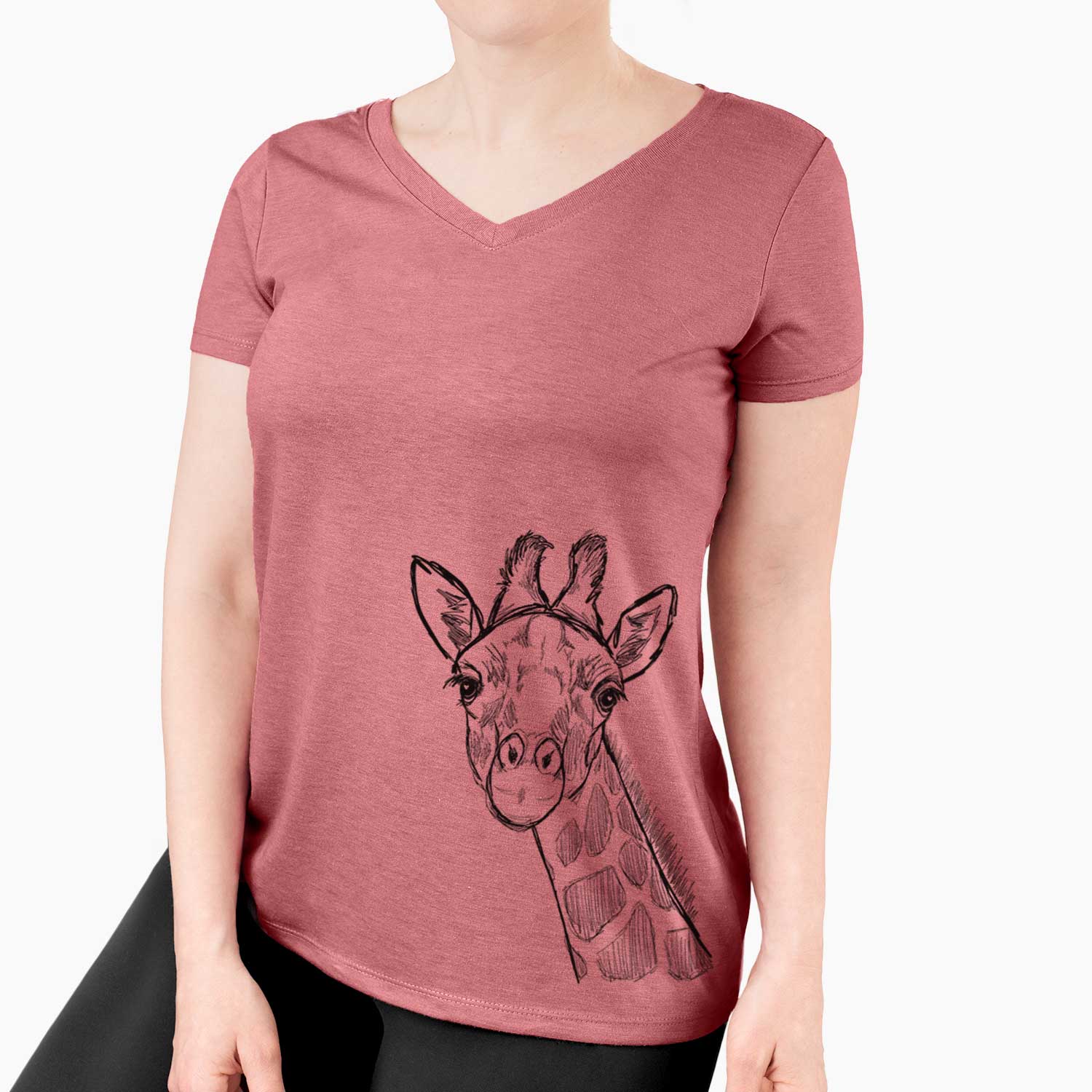 Bare Cedrick the Giraffe - Women's V-neck Shirt