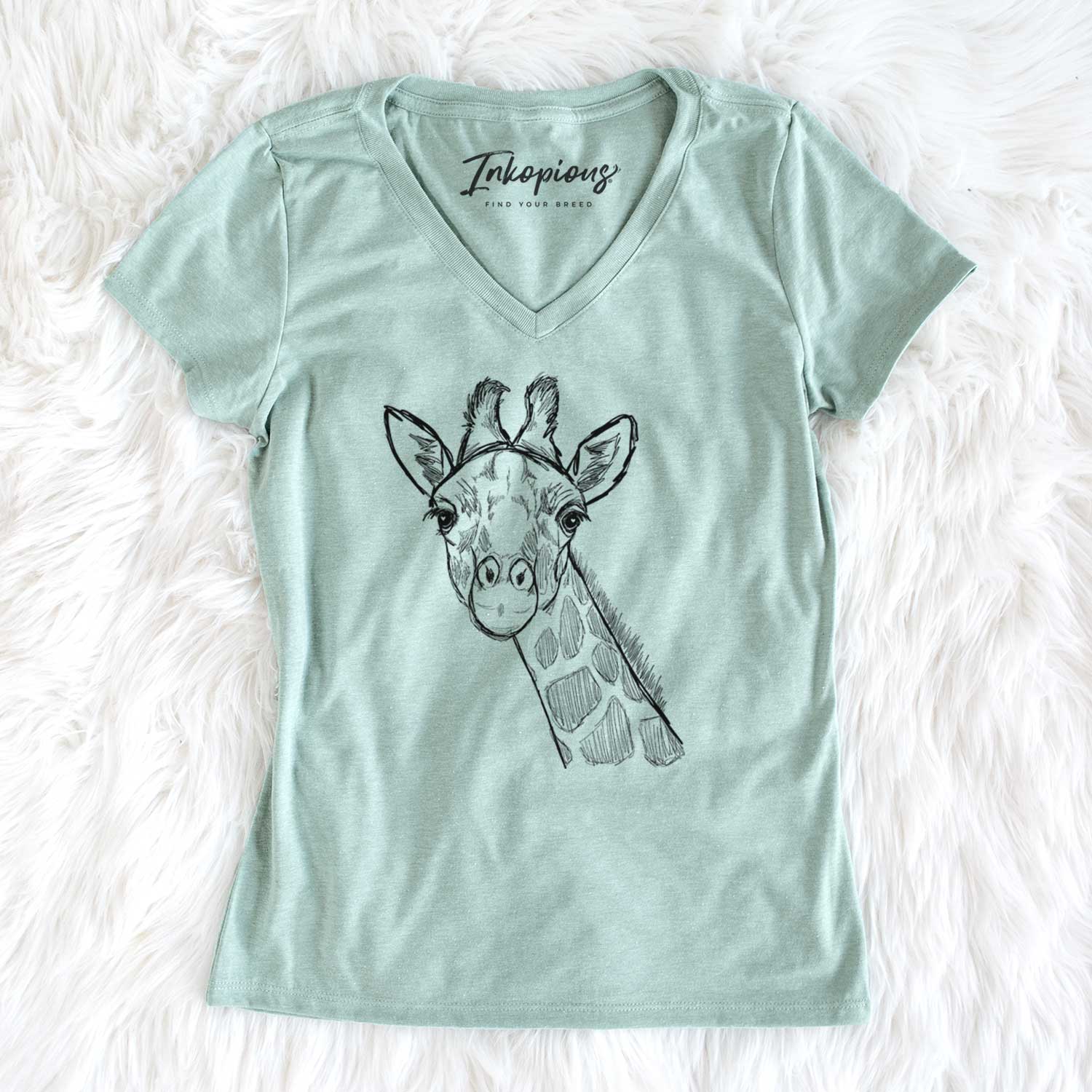 Bare Cedrick the Giraffe - Women's V-neck Shirt