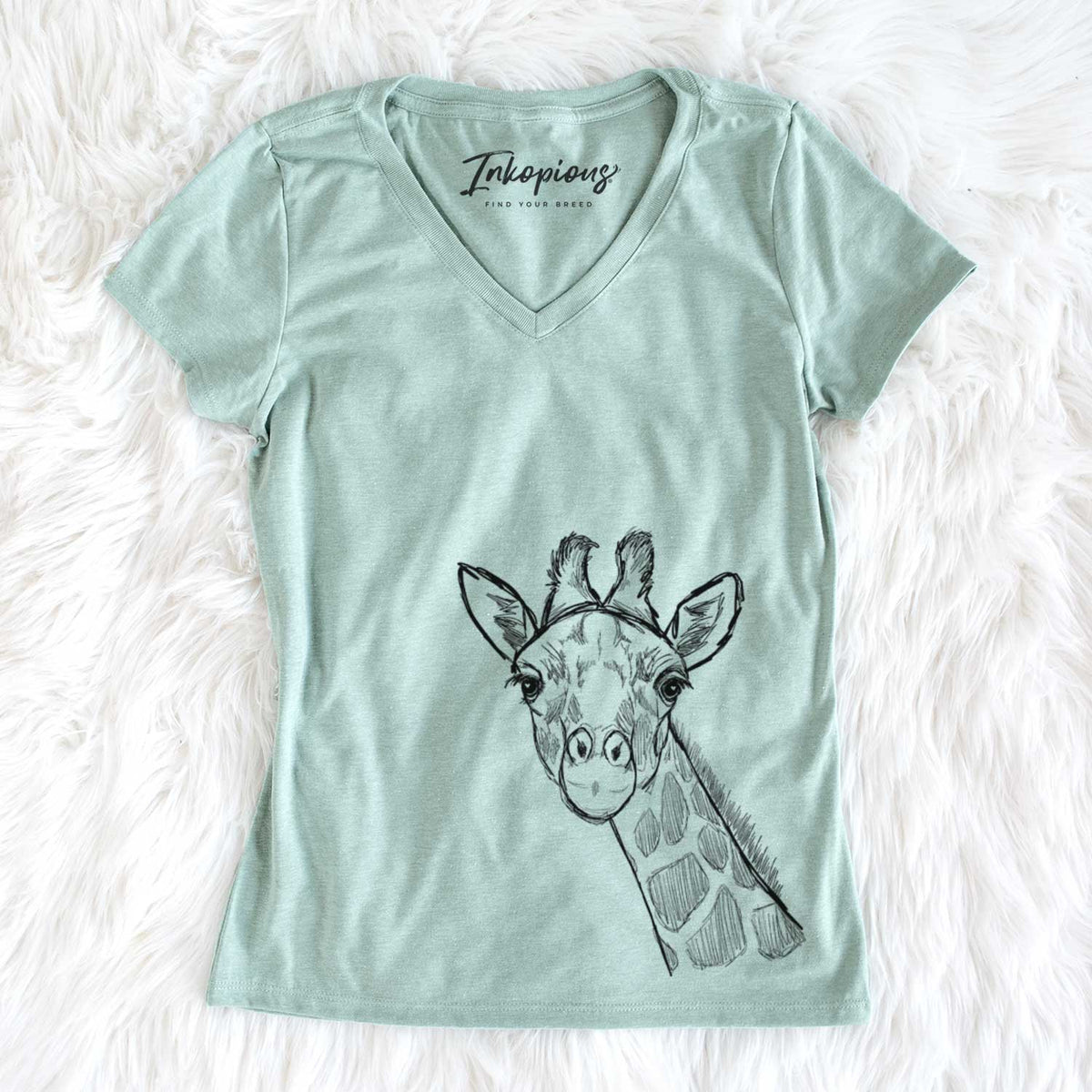 Bare Cedrick the Giraffe - Women's V-neck Shirt