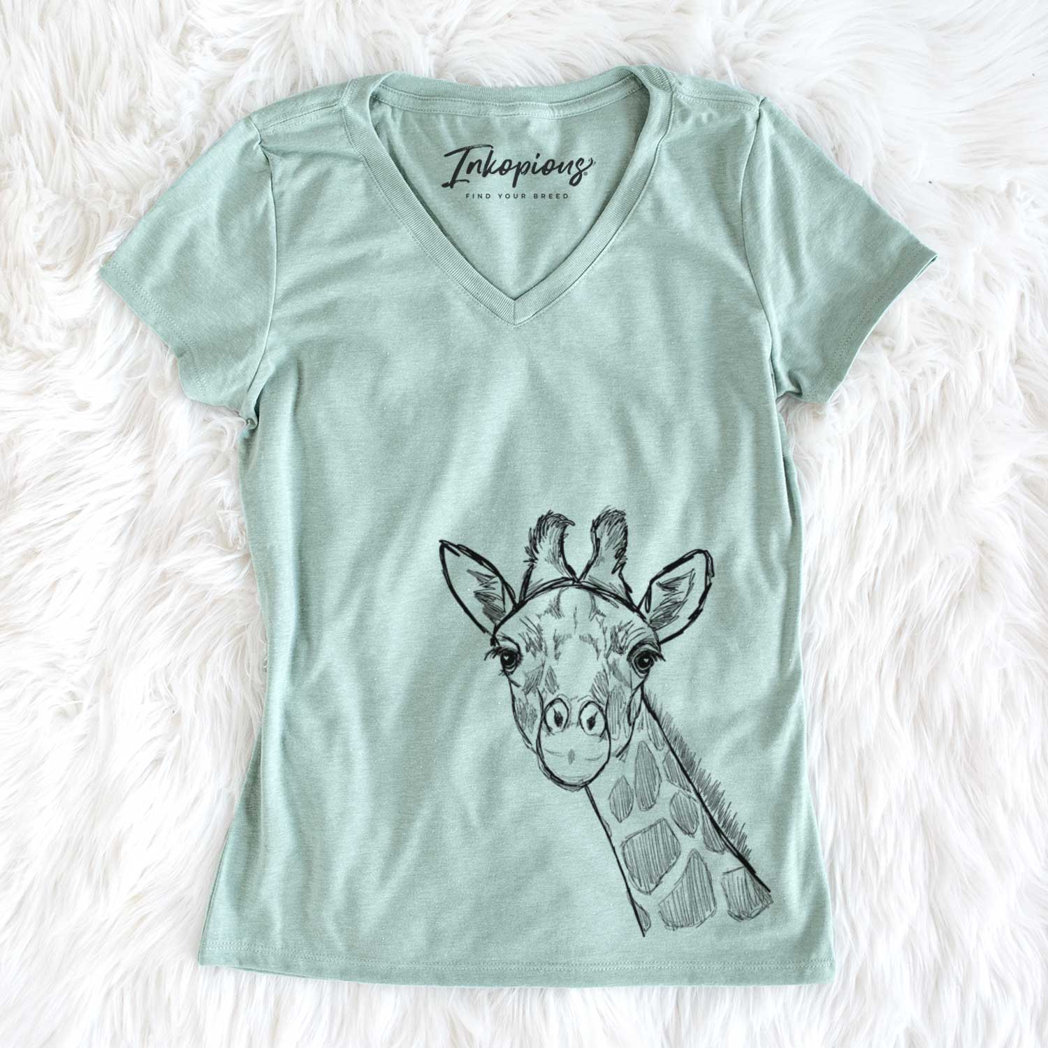 Bare Cedrick the Giraffe - Women's V-neck Shirt