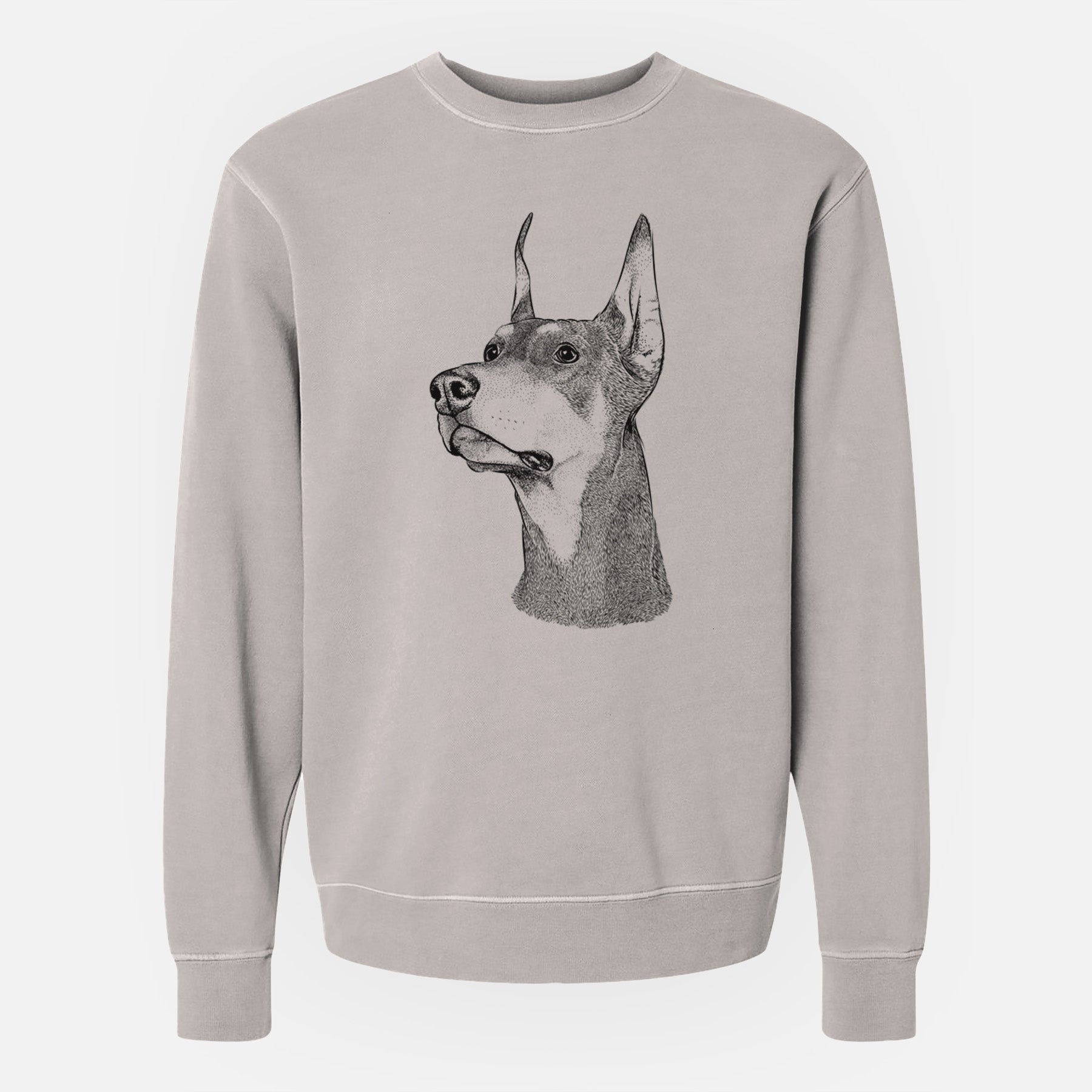 Bare Cenza the Doberman Pinscher - Unisex Pigment Dyed Crew Sweatshirt