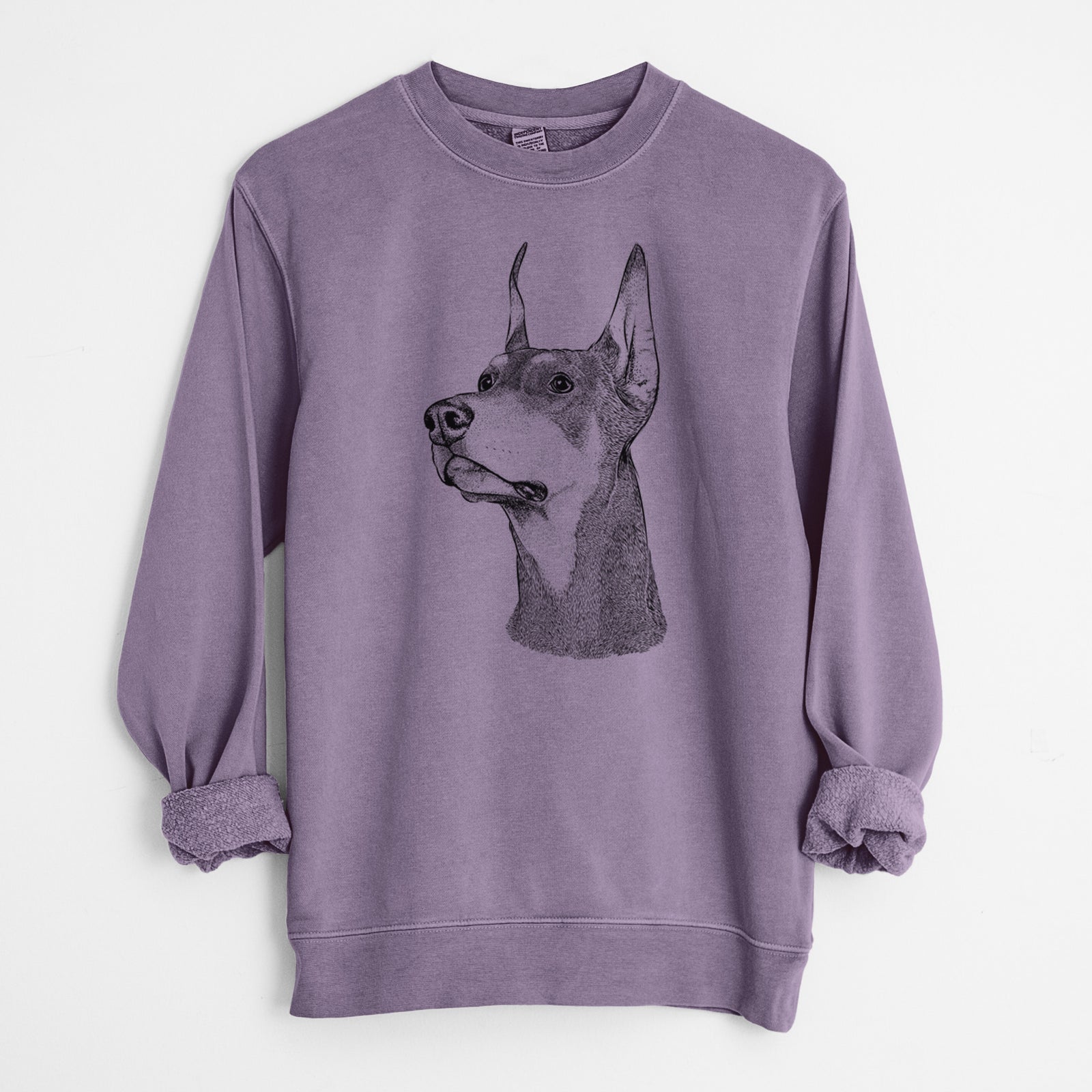 Bare Cenza the Doberman Pinscher - Unisex Pigment Dyed Crew Sweatshirt