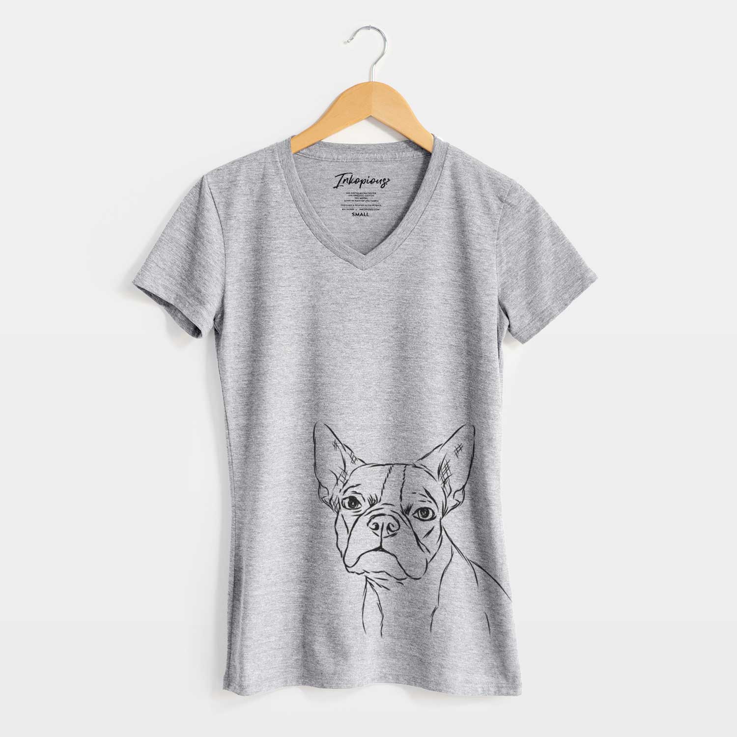 Bare Charles the Boston Terrier - Women's V-neck Shirt