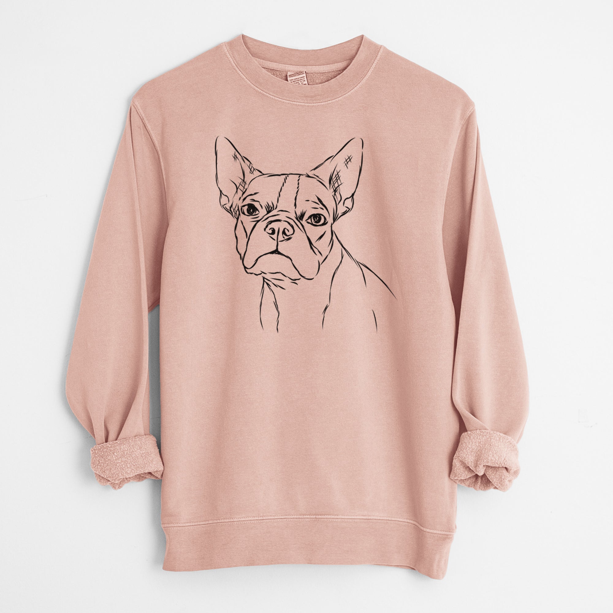 Bare Charles the Boston Terrier - Unisex Pigment Dyed Crew Sweatshirt