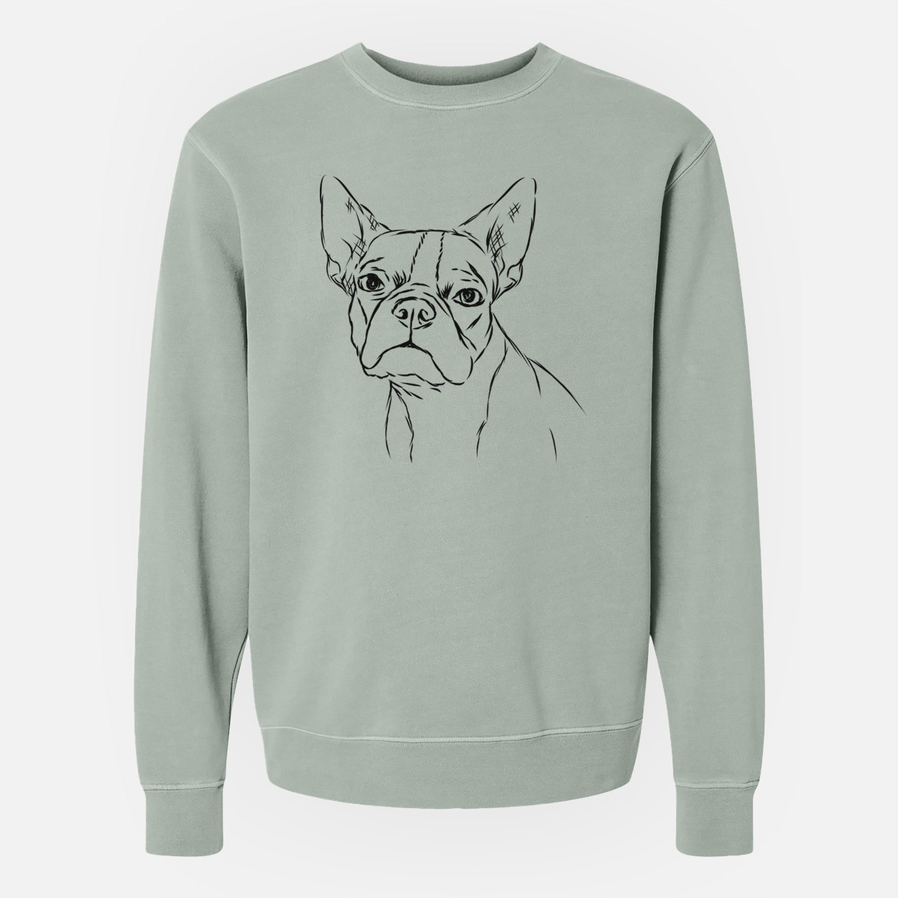 Bare Charles the Boston Terrier - Unisex Pigment Dyed Crew Sweatshirt