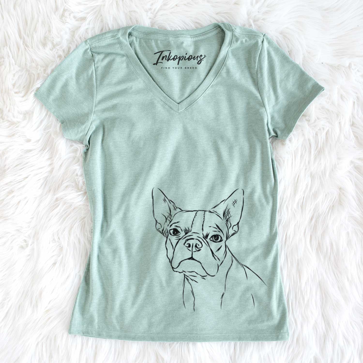 Bare Charles the Boston Terrier - Women's V-neck Shirt