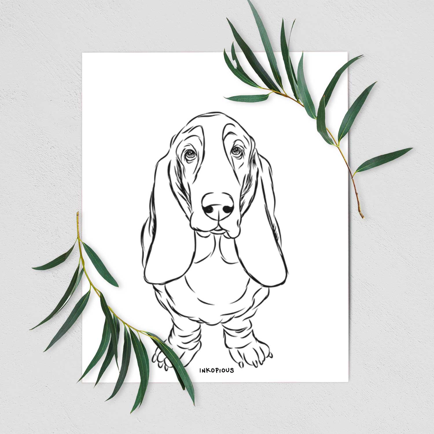 Charlie the Basset Hound Art Print