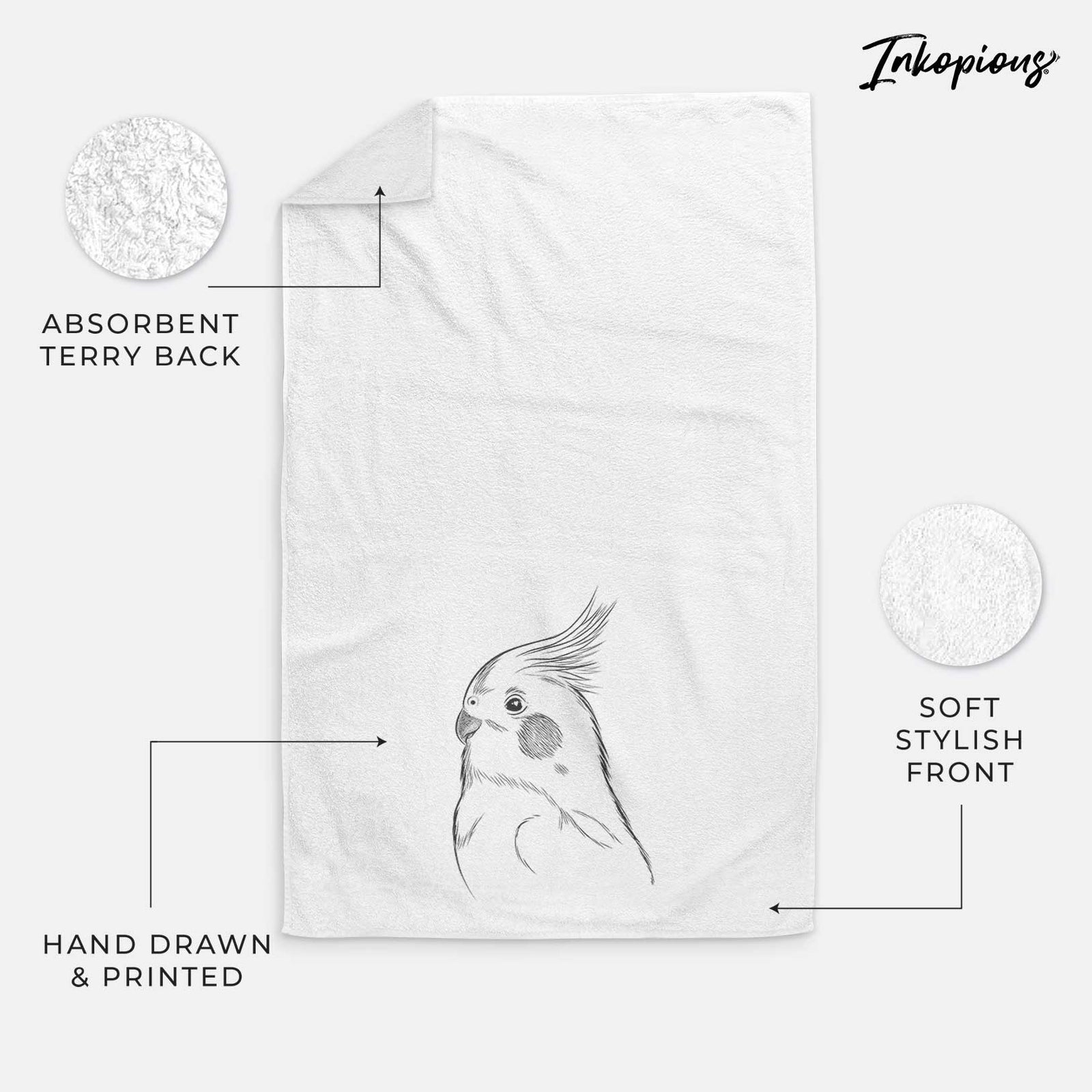 Charlie the Cockatiel Decorative Hand Towel