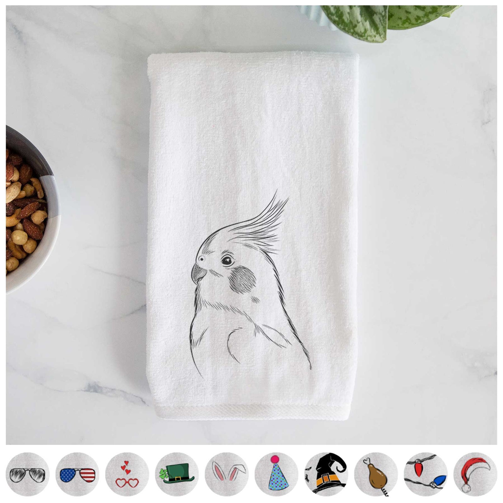 Charlie the Cockatiel Decorative Hand Towel