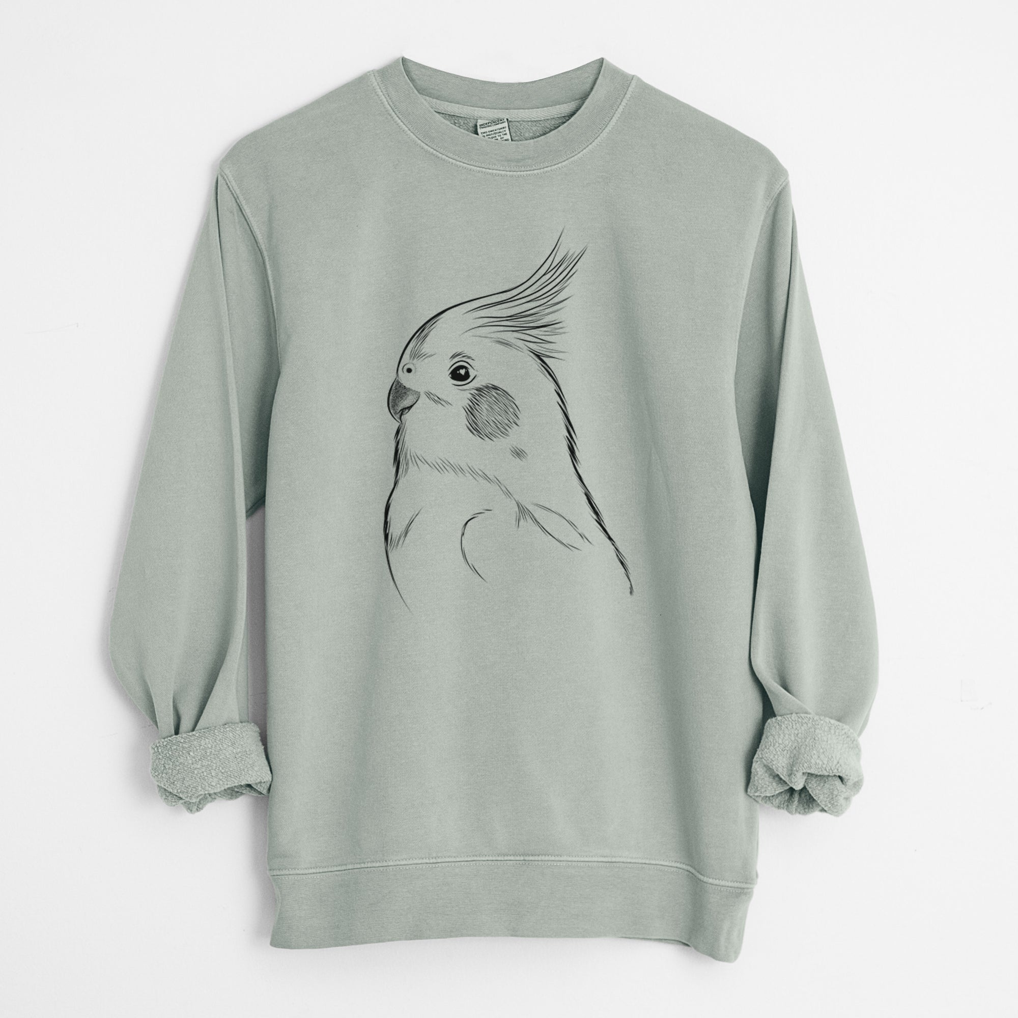 Bare Charlie the Cockatiel - Unisex Pigment Dyed Crew Sweatshirt