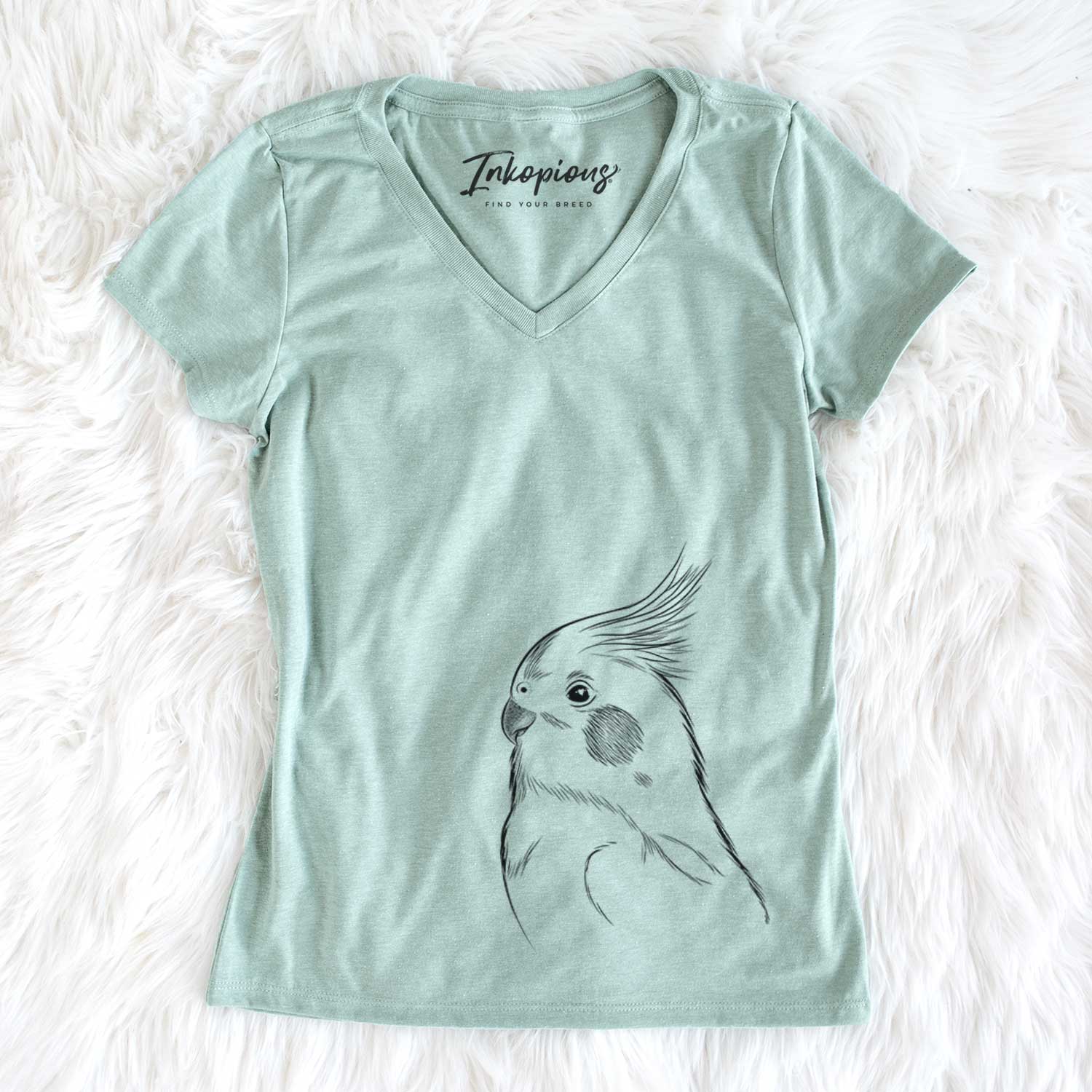 Bare Charlie the Cockatiel - Women's V-neck Shirt