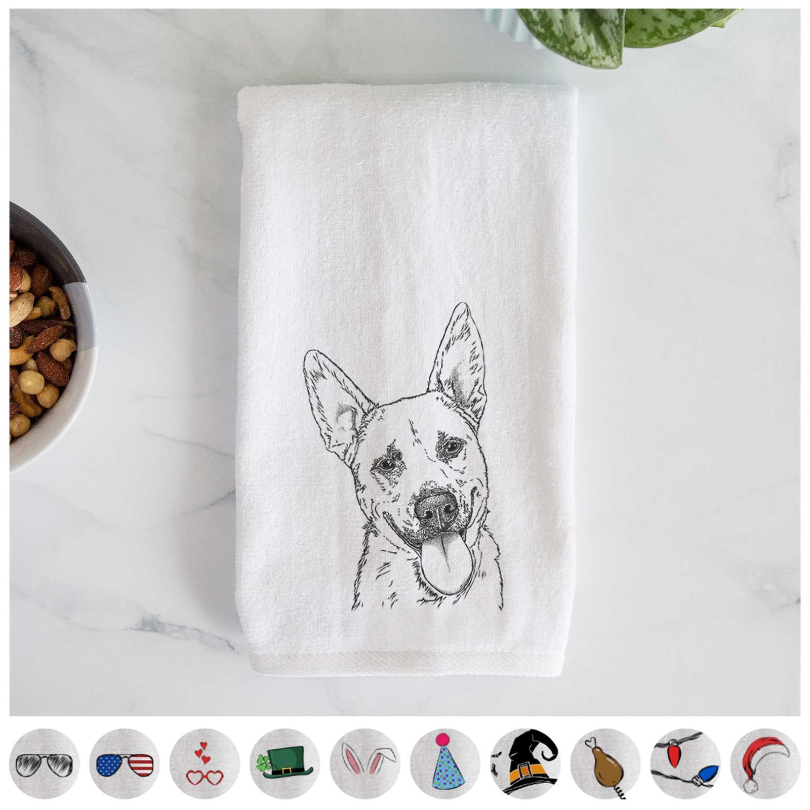 Charlie the Mixed Breed Decorative Hand Towel