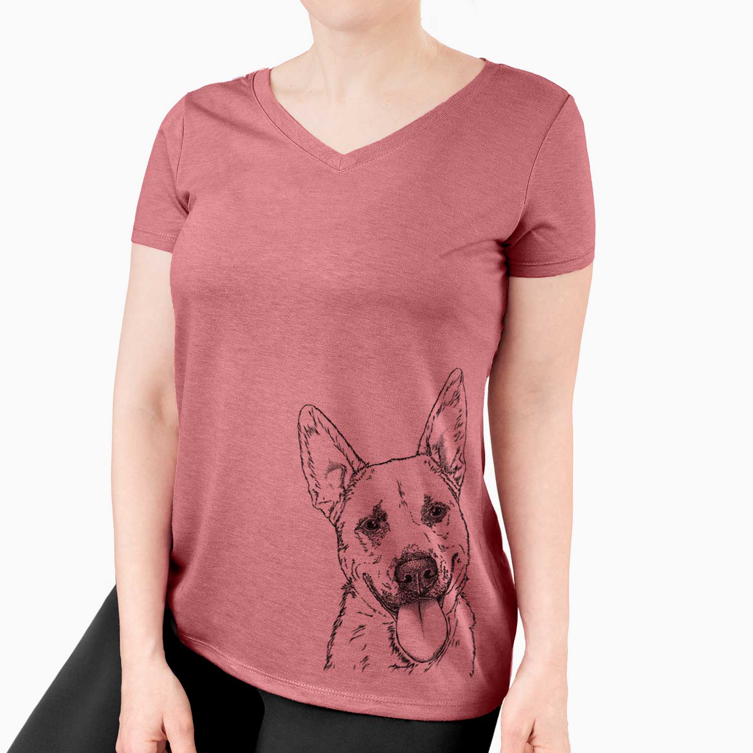 Bare Charlie the Mixed Breed - Women's V-neck Shirt