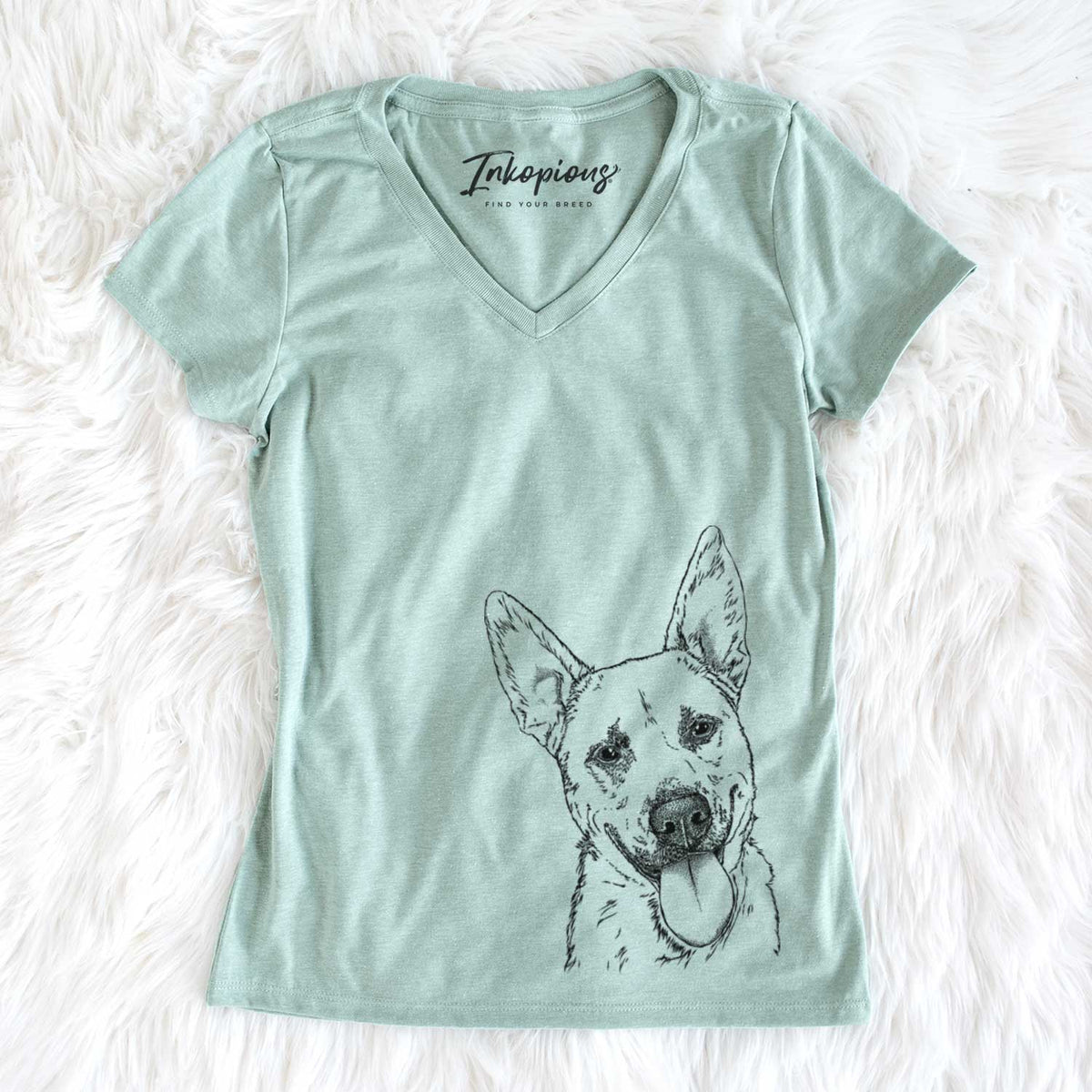 Bare Charlie the Mixed Breed - Women's V-neck Shirt