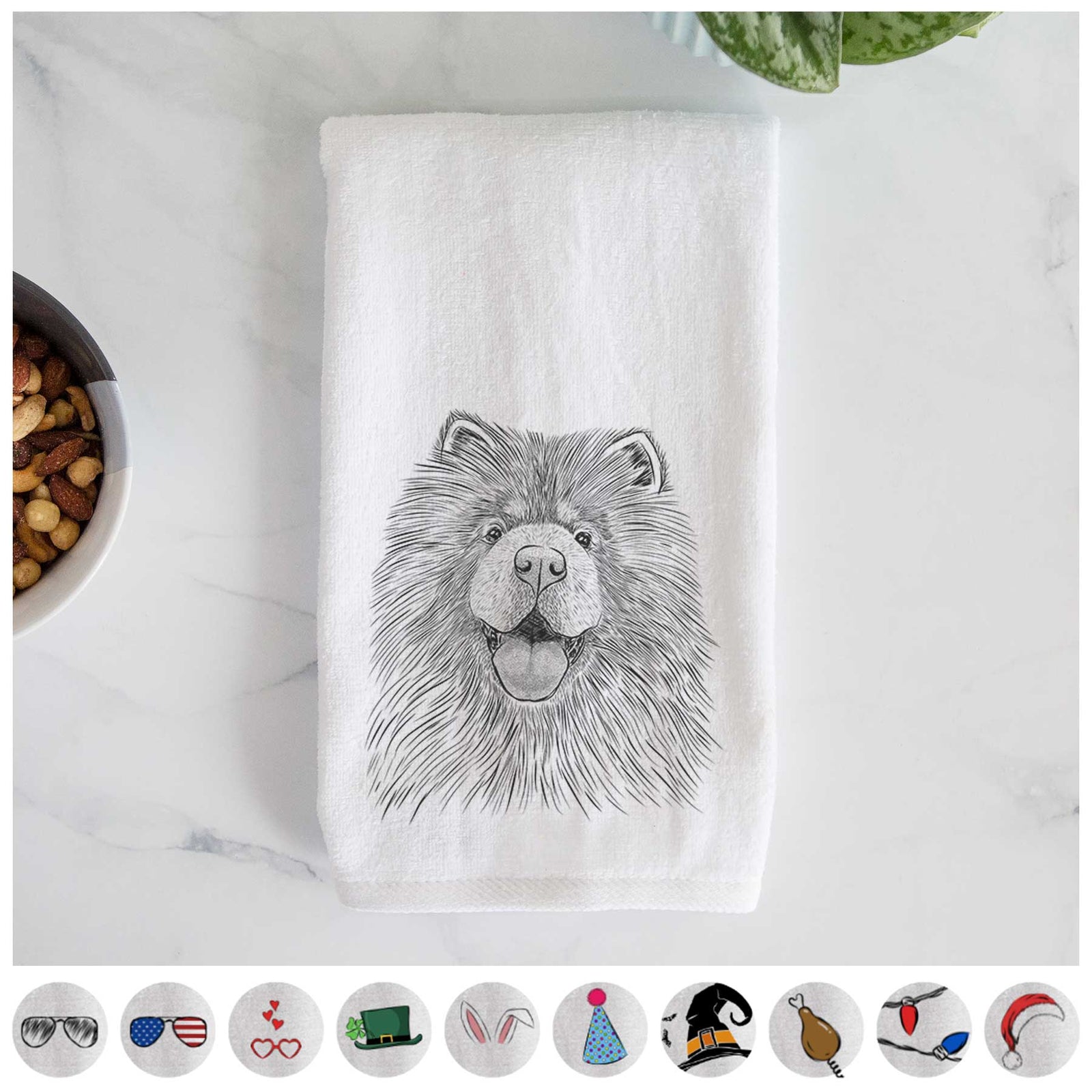 Charming Charlie the Chow Chow Decorative Hand Towel