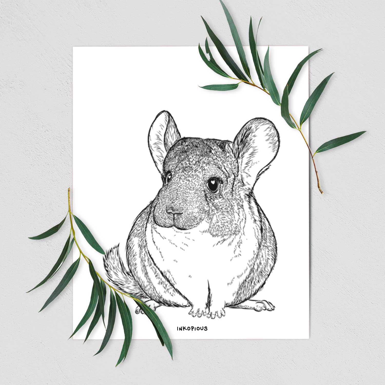 Cheddar the Chinchilla Art Print