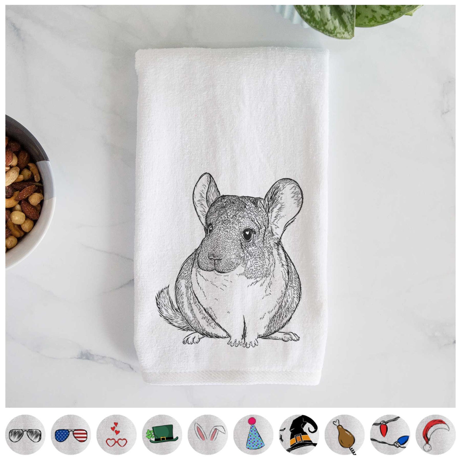 Cheddar the Chinchilla Decorative Hand Towel