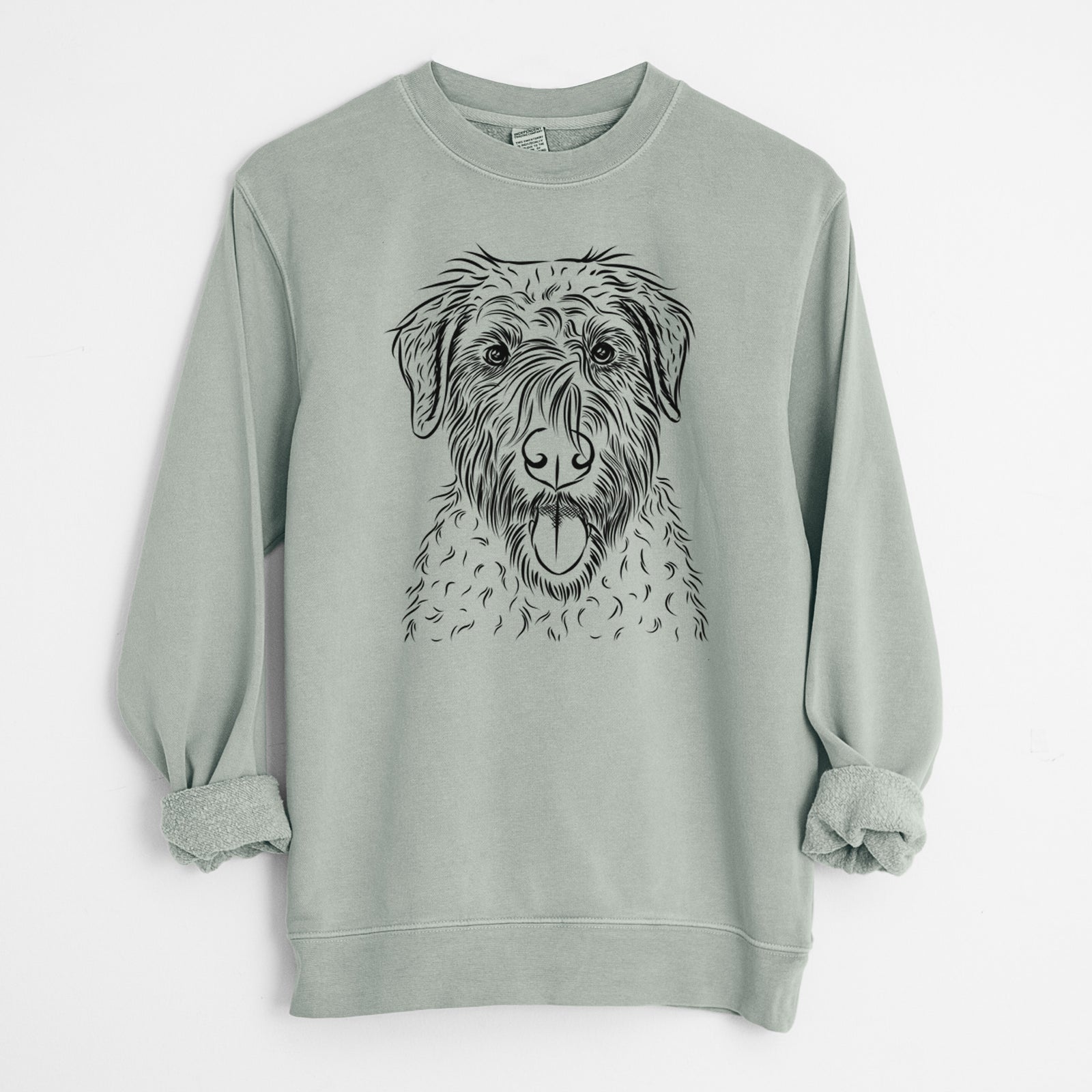Bare Chester the Soft Coated Wheaten Terrier - Unisex Pigment Dyed Crew Sweatshirt
