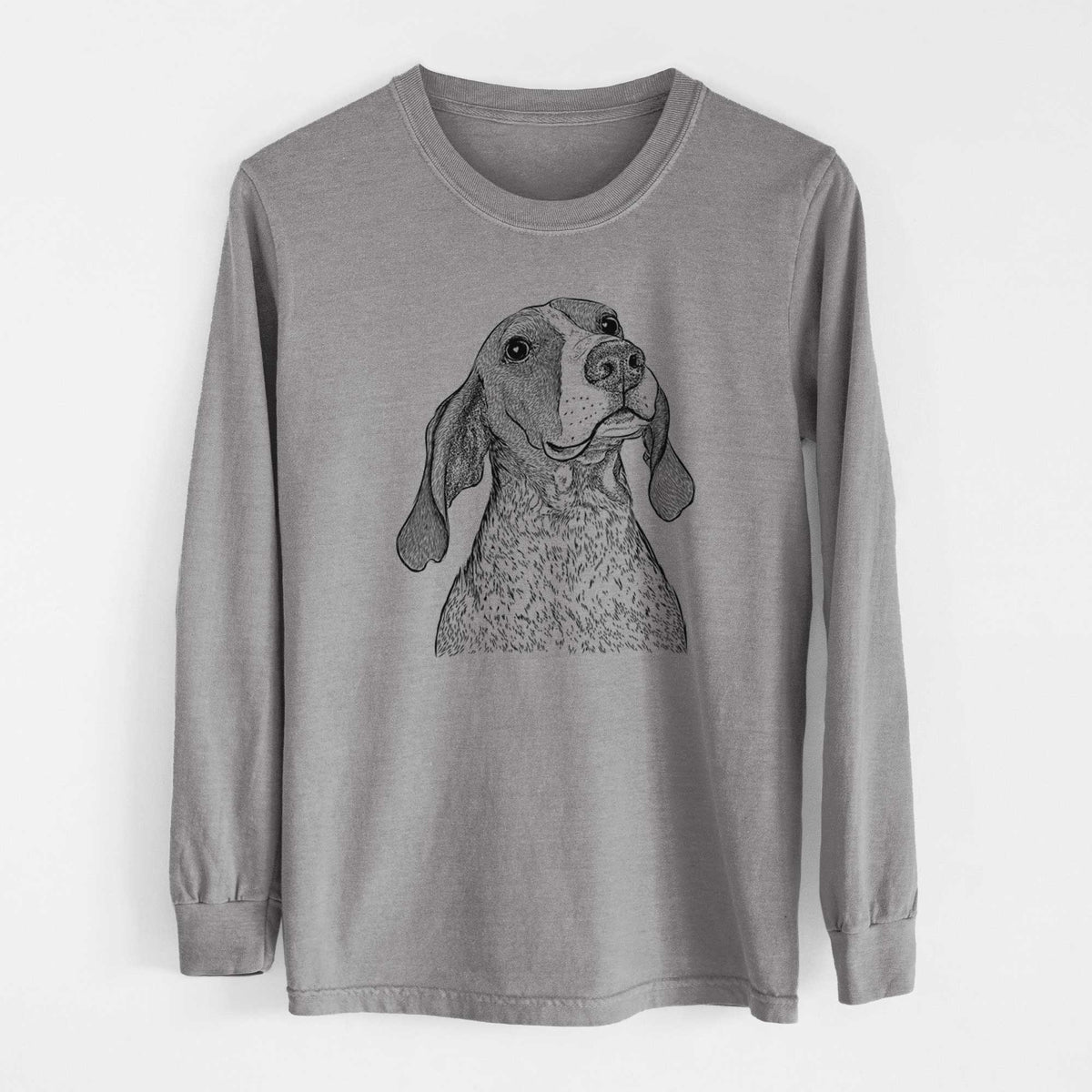 Bare Chester the Red Tick Coonhound - Heavyweight 100% Cotton Long Sleeve