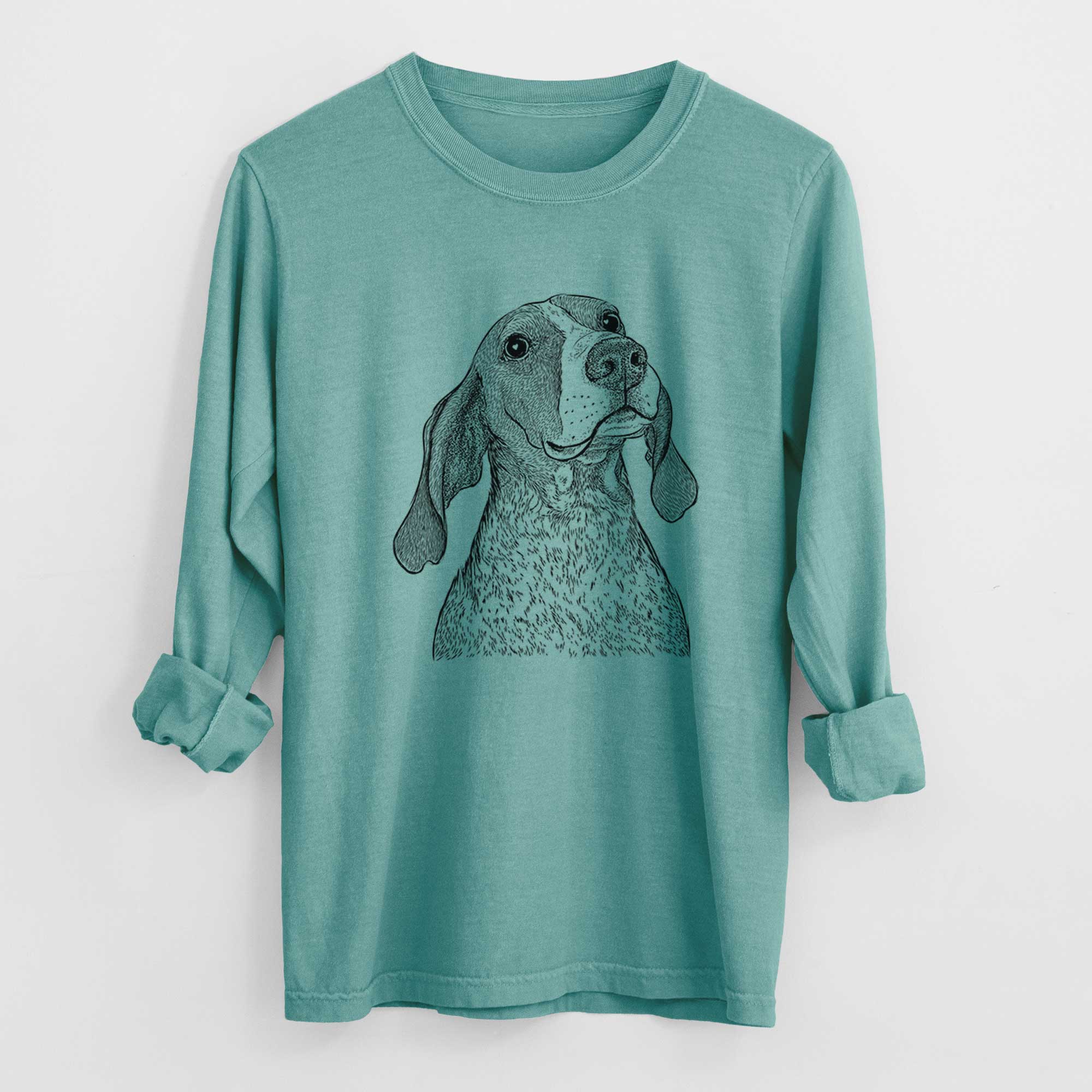 Bare Chester the Red Tick Coonhound - Heavyweight 100% Cotton Long Sleeve