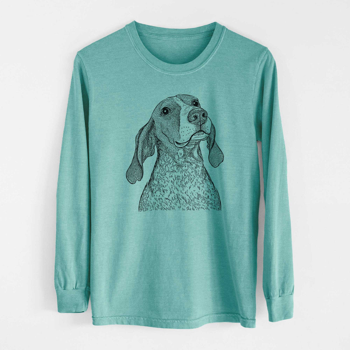 Bare Chester the Red Tick Coonhound - Heavyweight 100% Cotton Long Sleeve