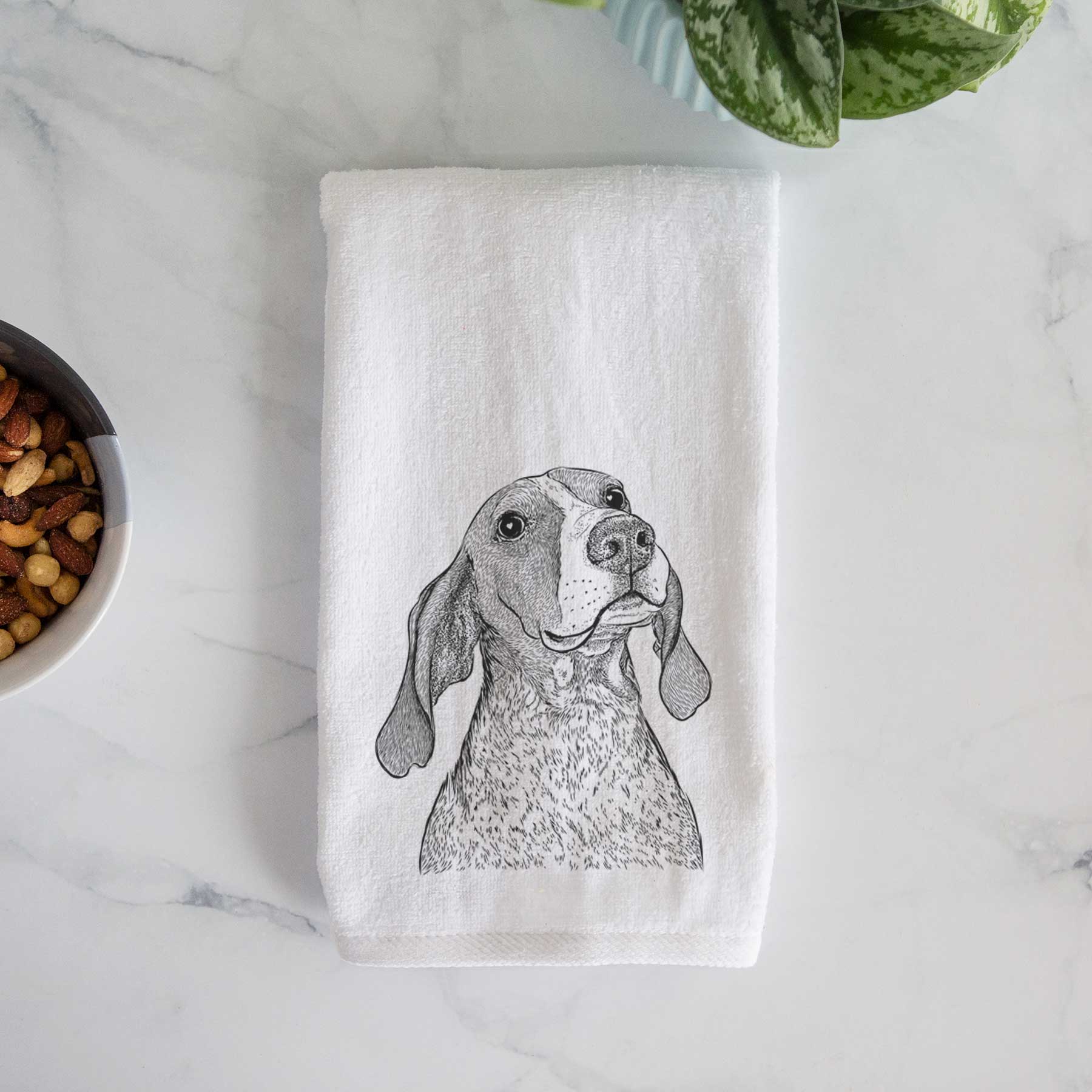 Chester the Red Tick Coonhound Decorative Hand Towel