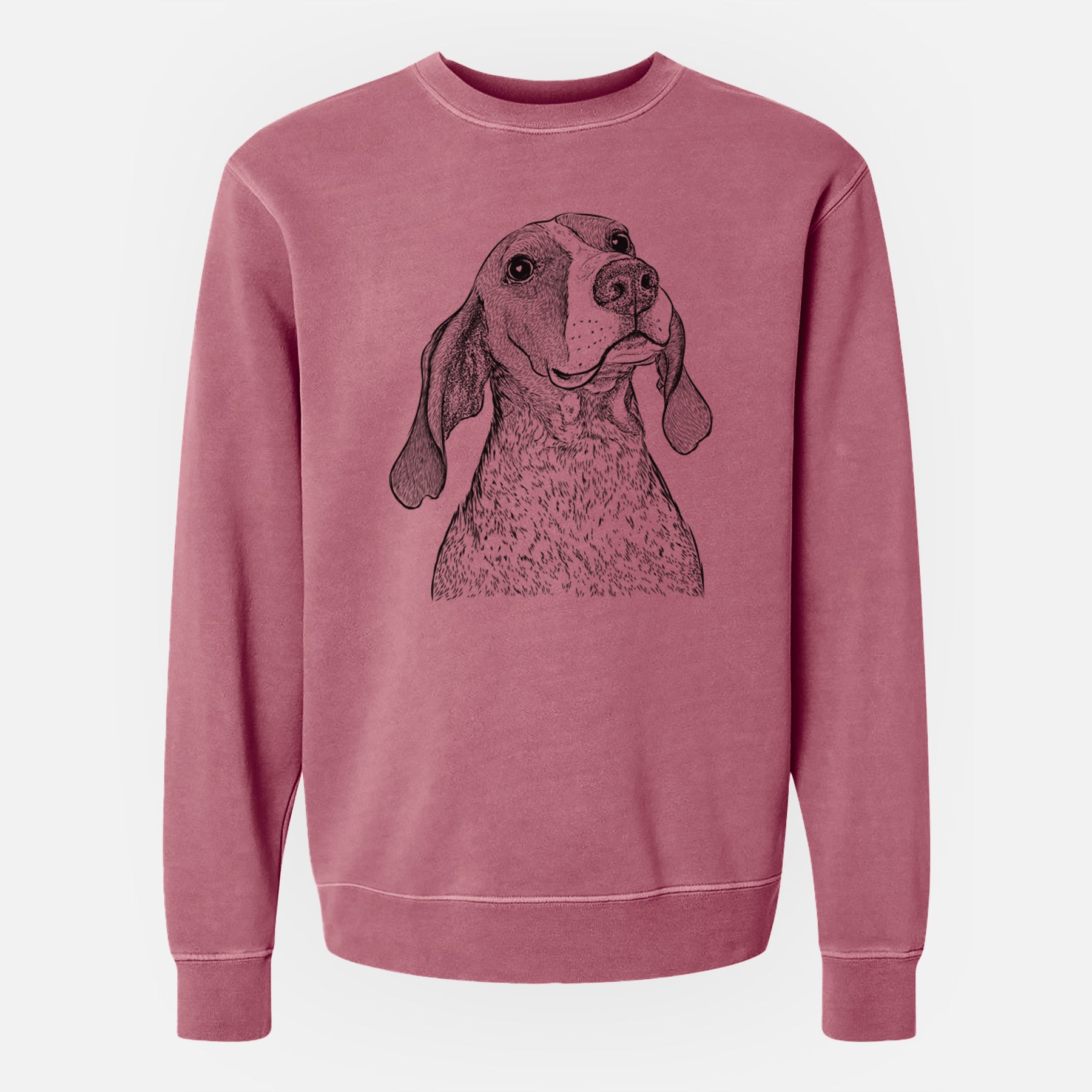 Bare Chester the Red Tick Coonhound - Unisex Pigment Dyed Crew Sweatshirt