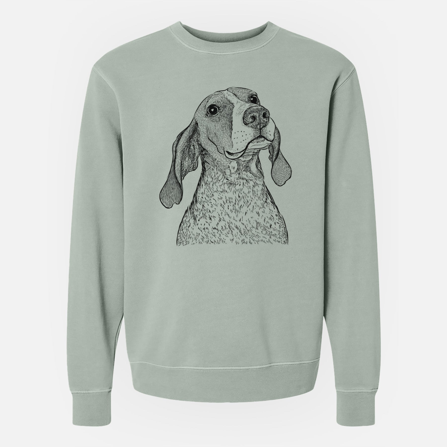 Bare Chester the Red Tick Coonhound - Unisex Pigment Dyed Crew Sweatshirt