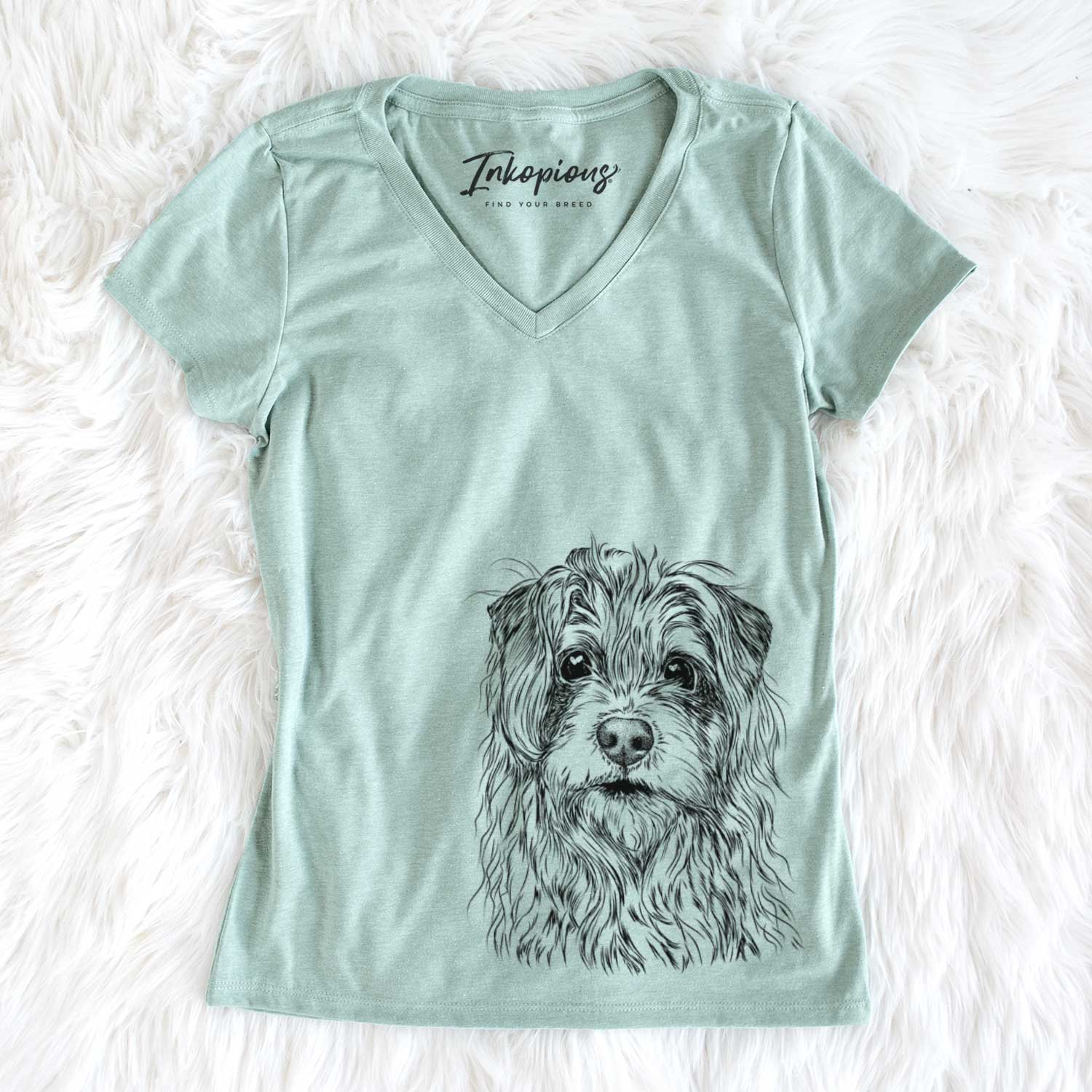 Bare Chester the Terrier Mix - Women's V-neck Shirt