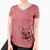 Bare Chew Chew the French Bulldog - Women's V-neck Shirt